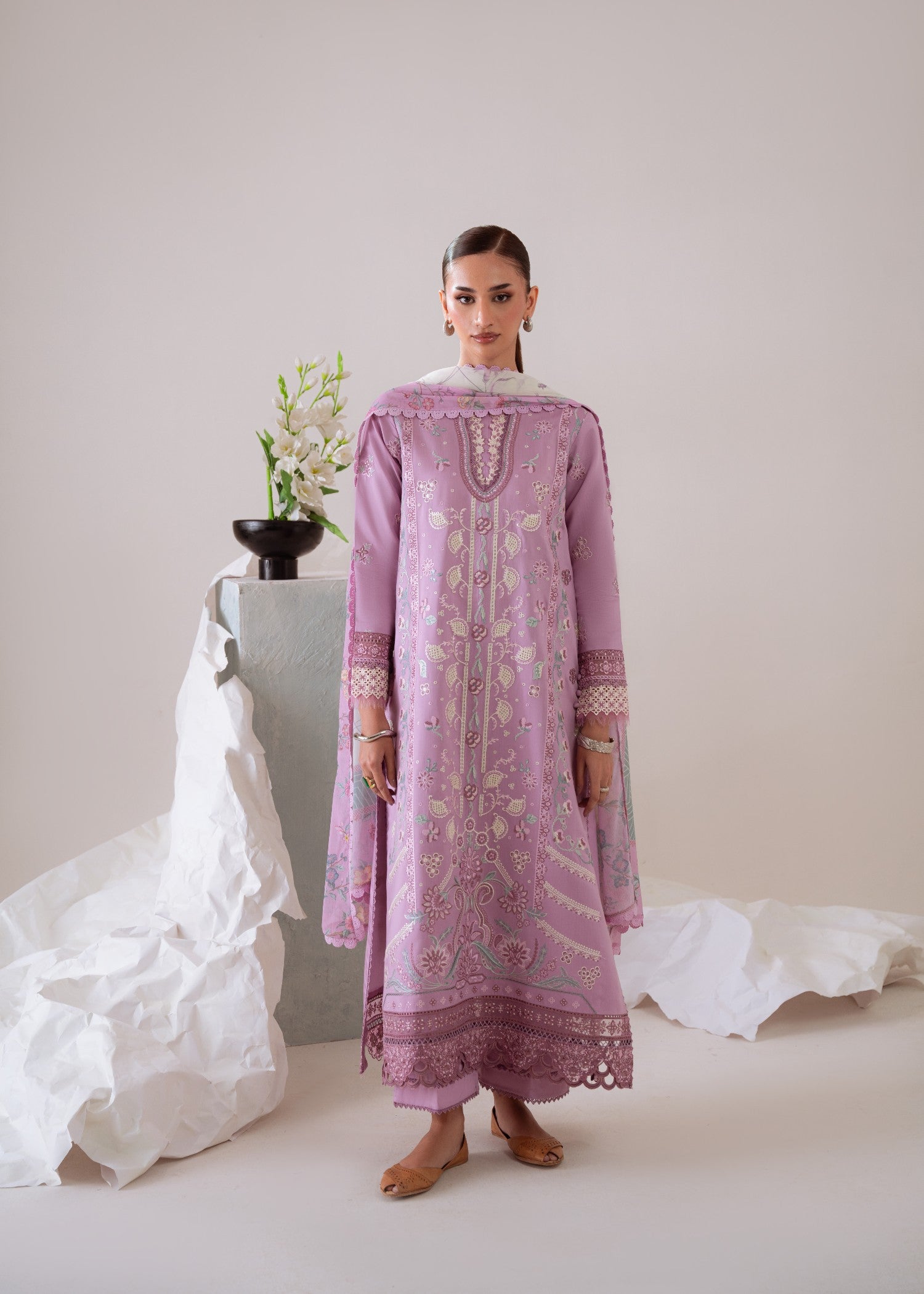 linen Unstitched in Lilac