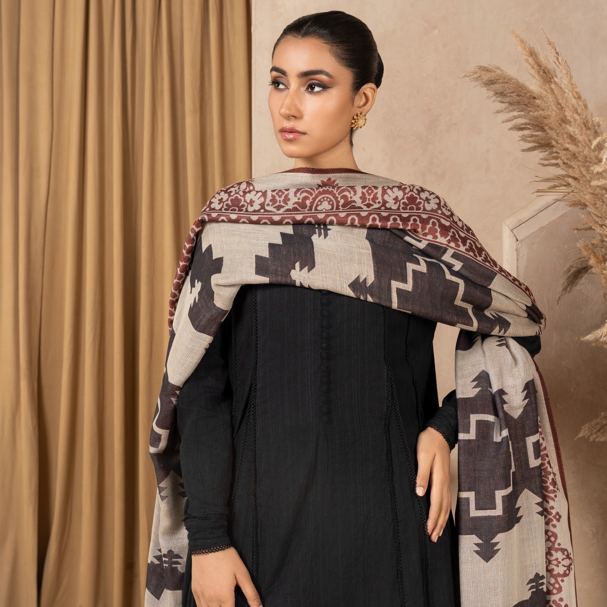 Shawl in Beige Color by - Trendy Women Shawl YAB7152