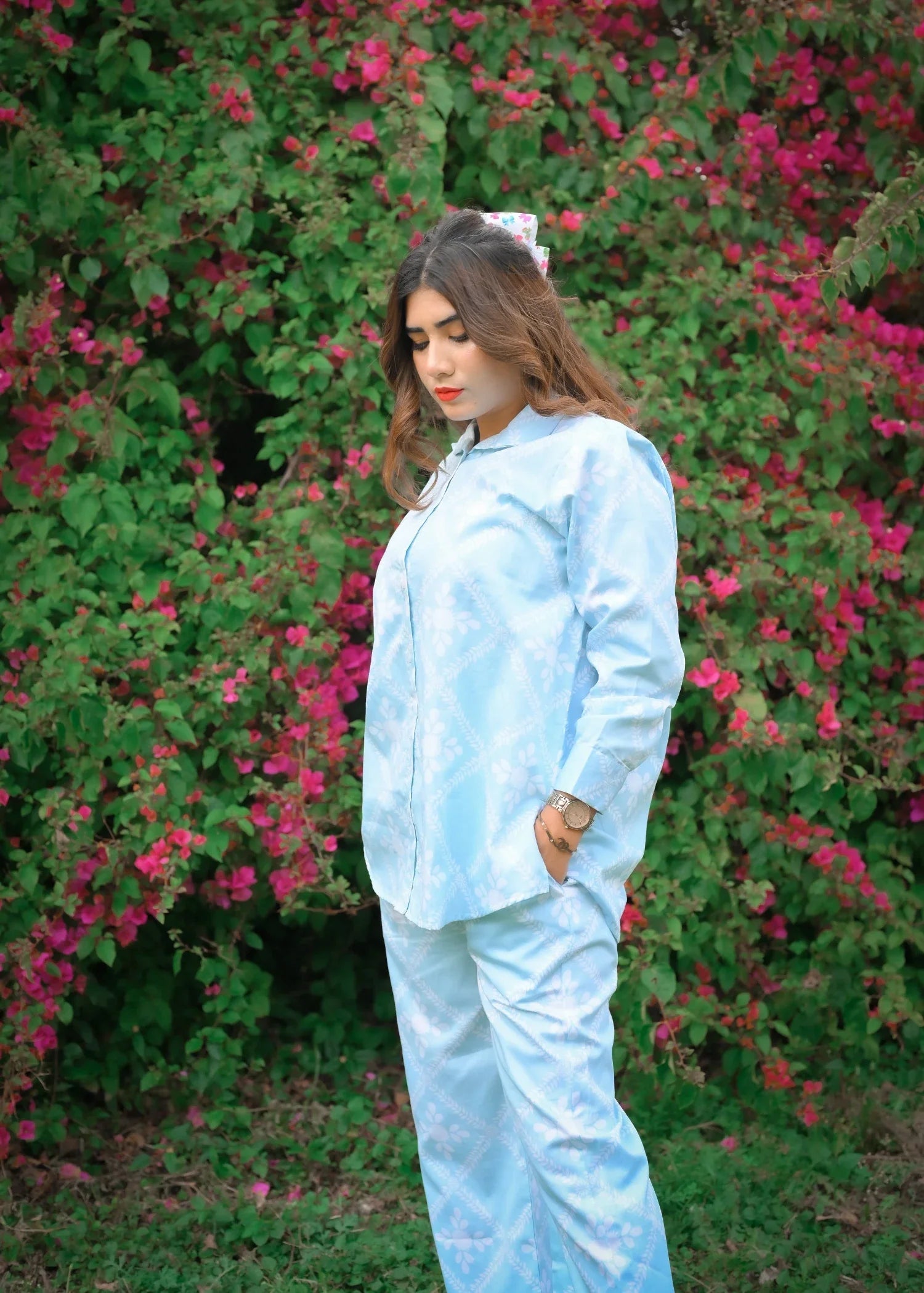 cotton Co Ord Sets in Powder blue