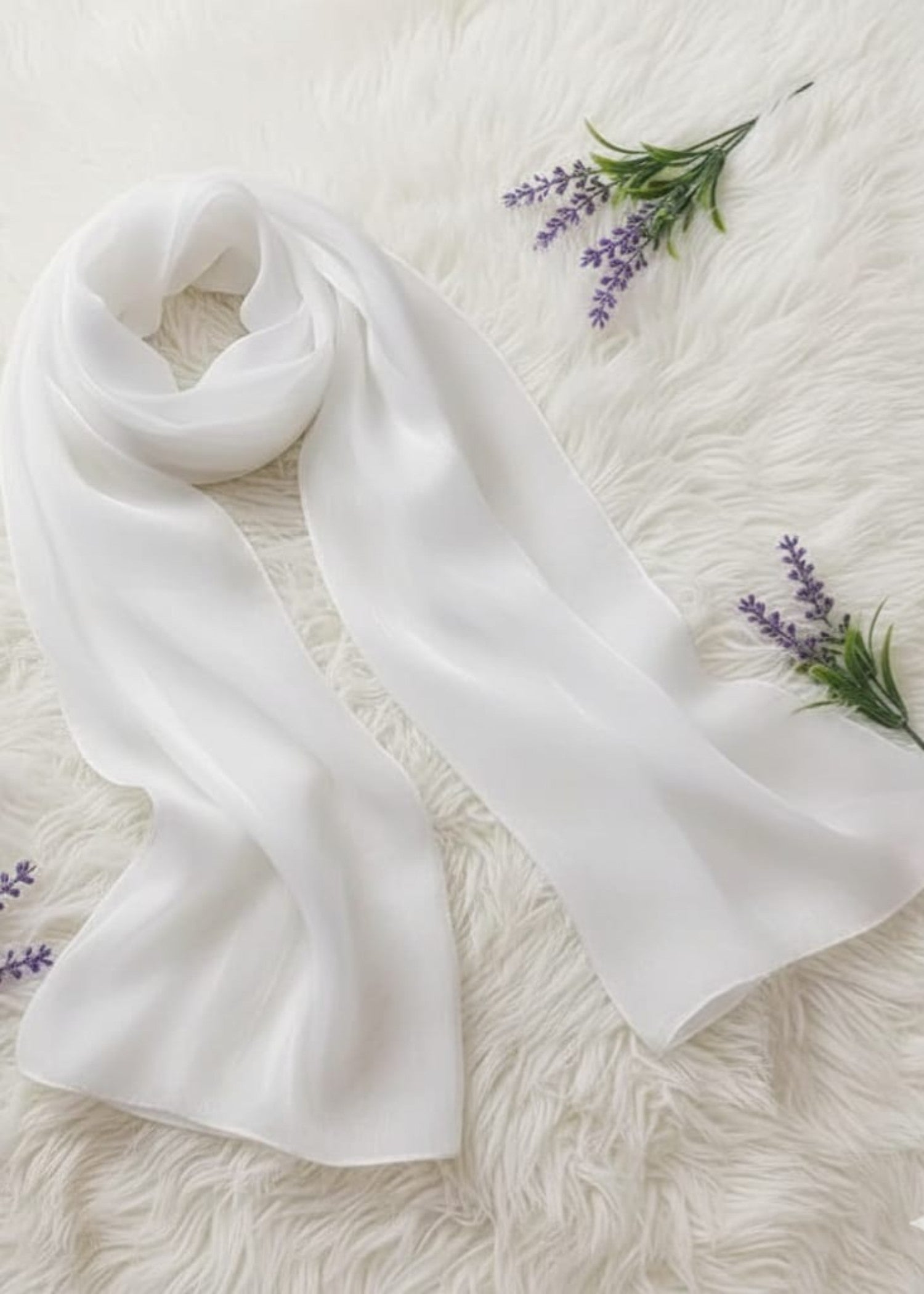 organza Hijab in White
