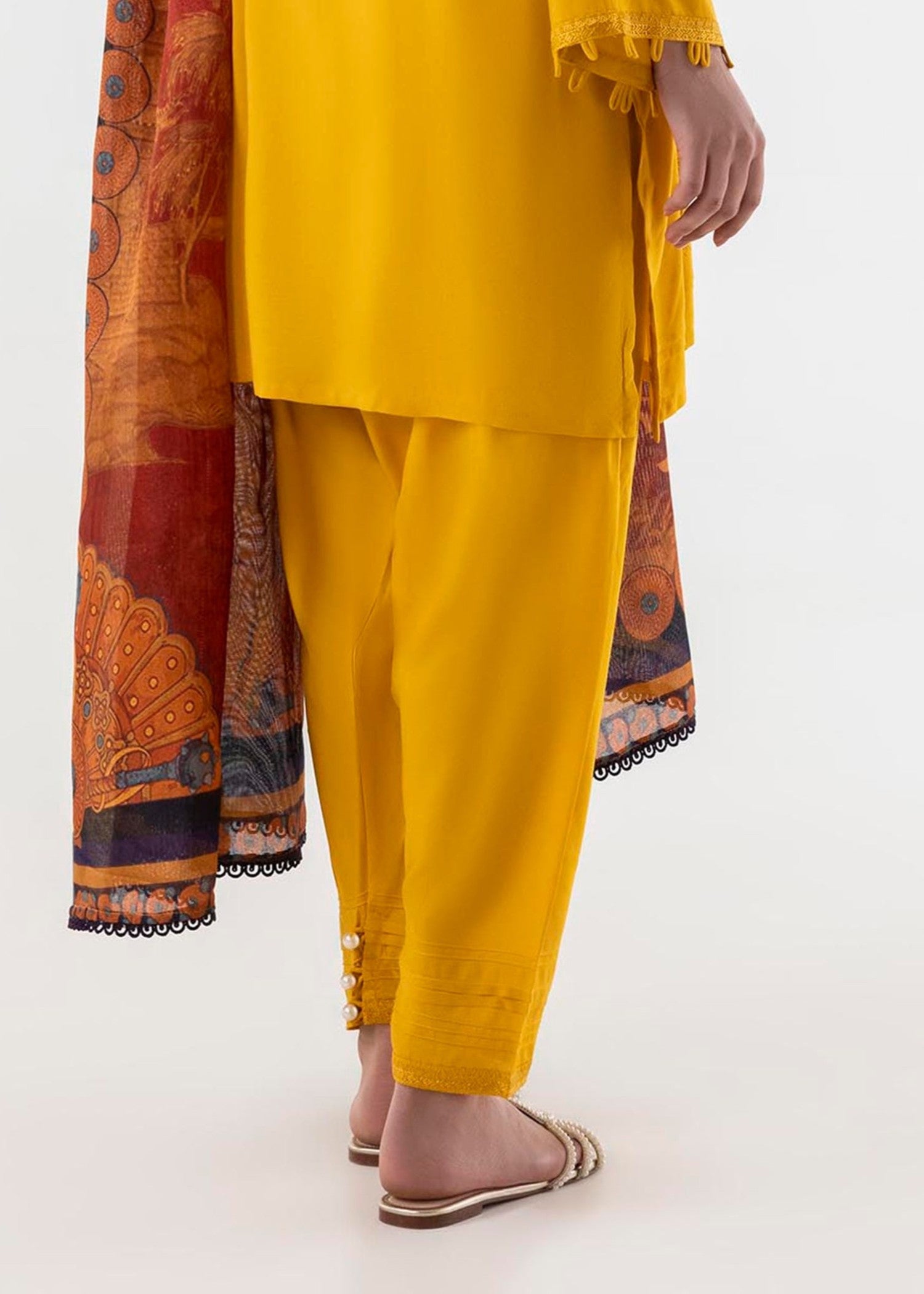 linen Shalwar in Mustard