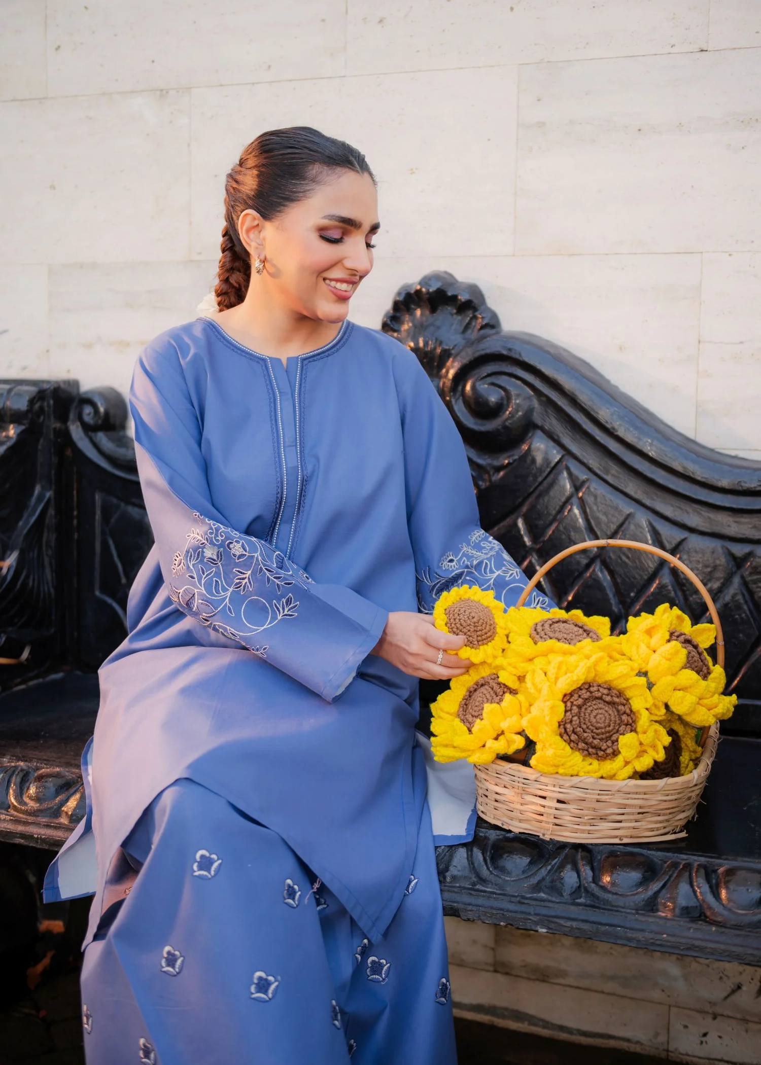 pure cotton Kurta Set in Royal blue