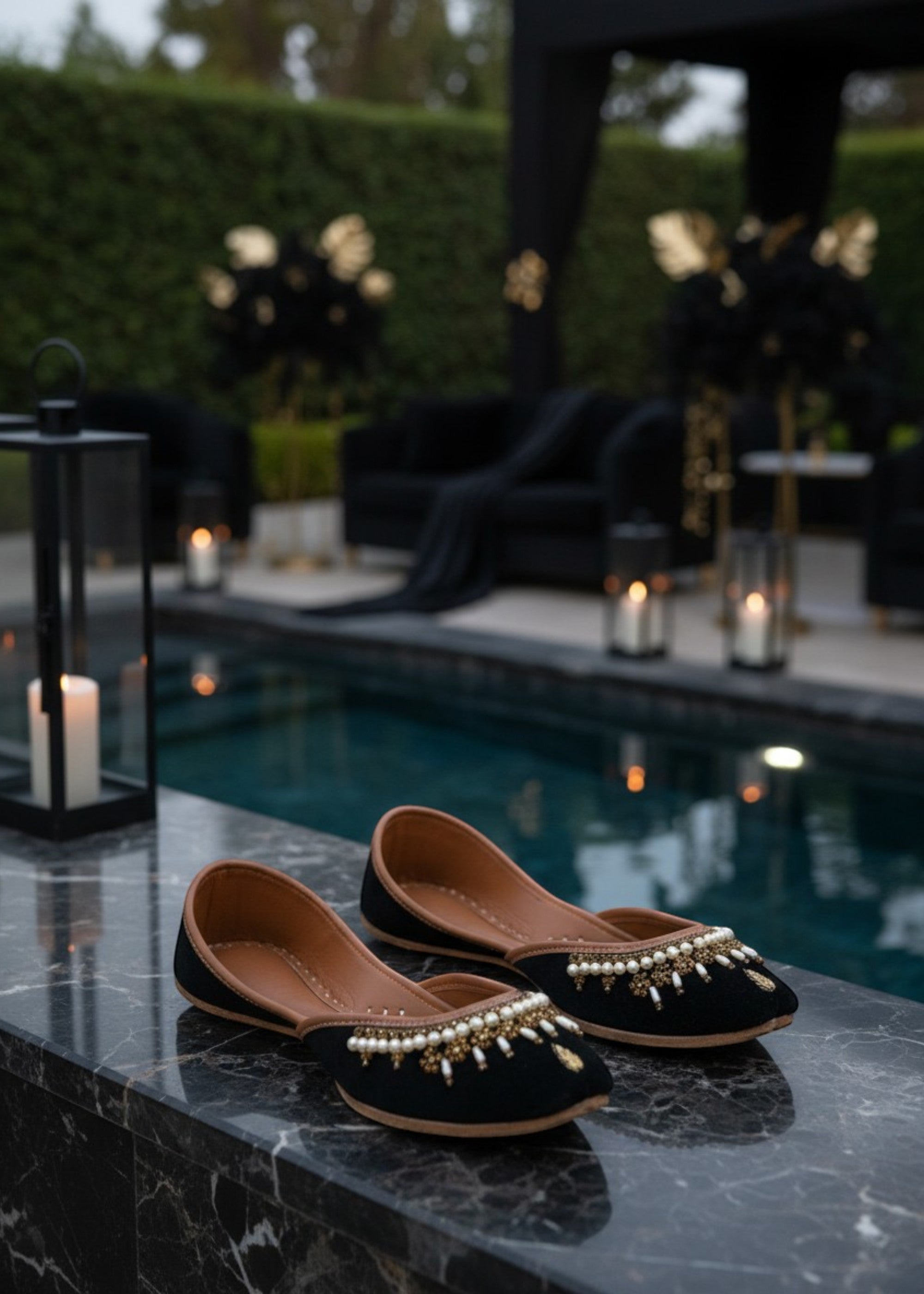 Khussa in Black by - High Quality Women Khussa TZO2425