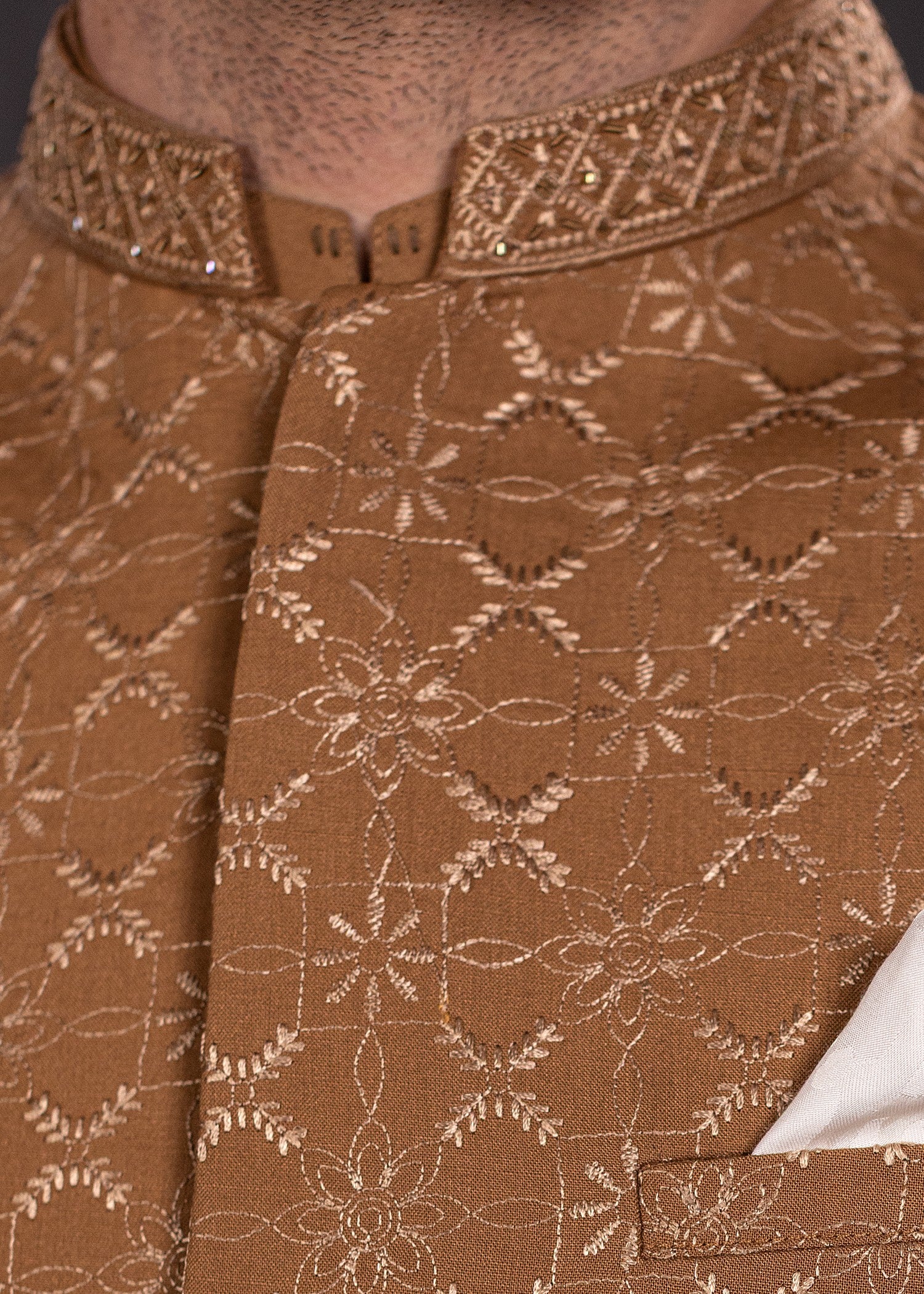 wool Waistcoat in Camel brown