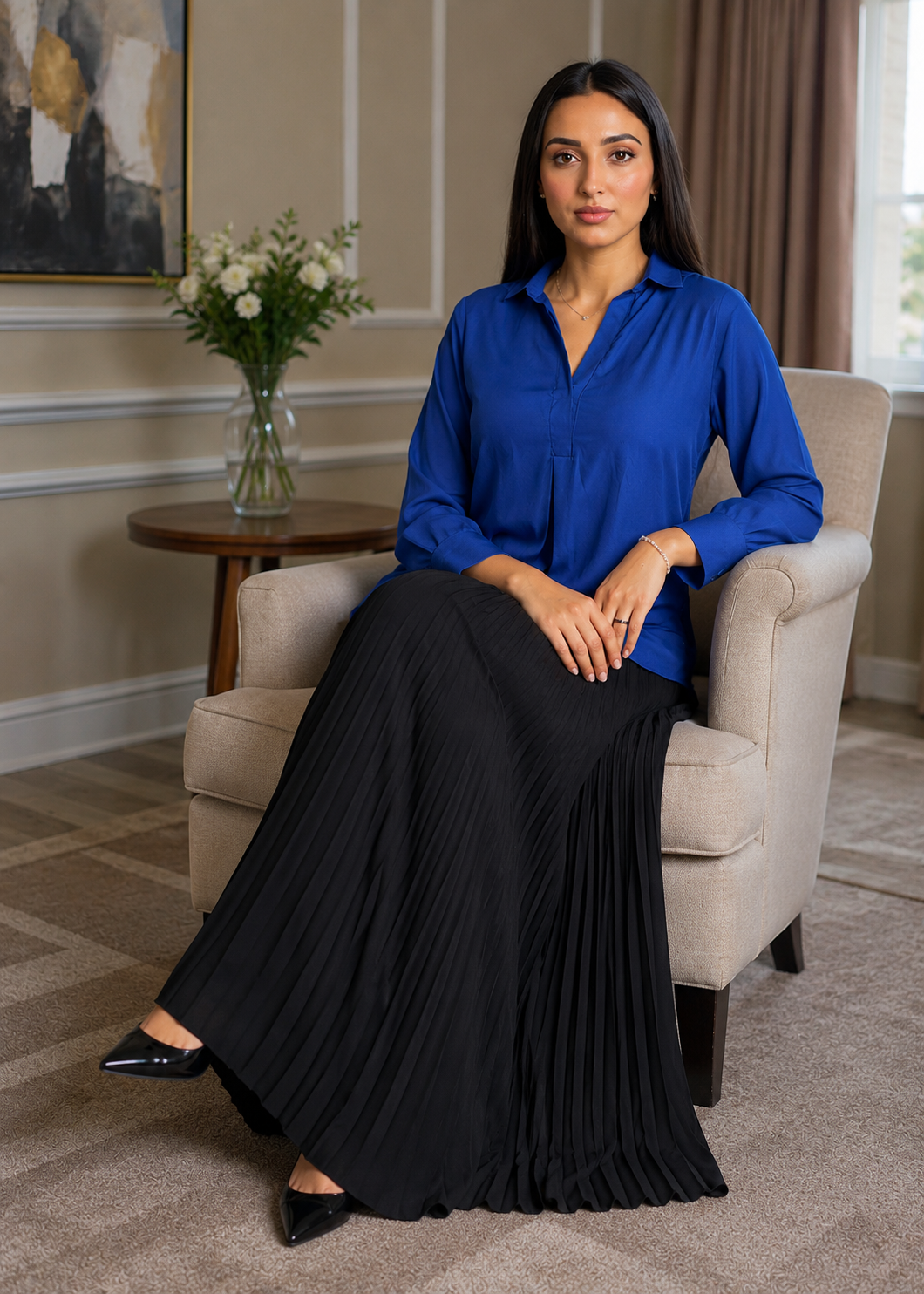 georgette Top in Royal blue