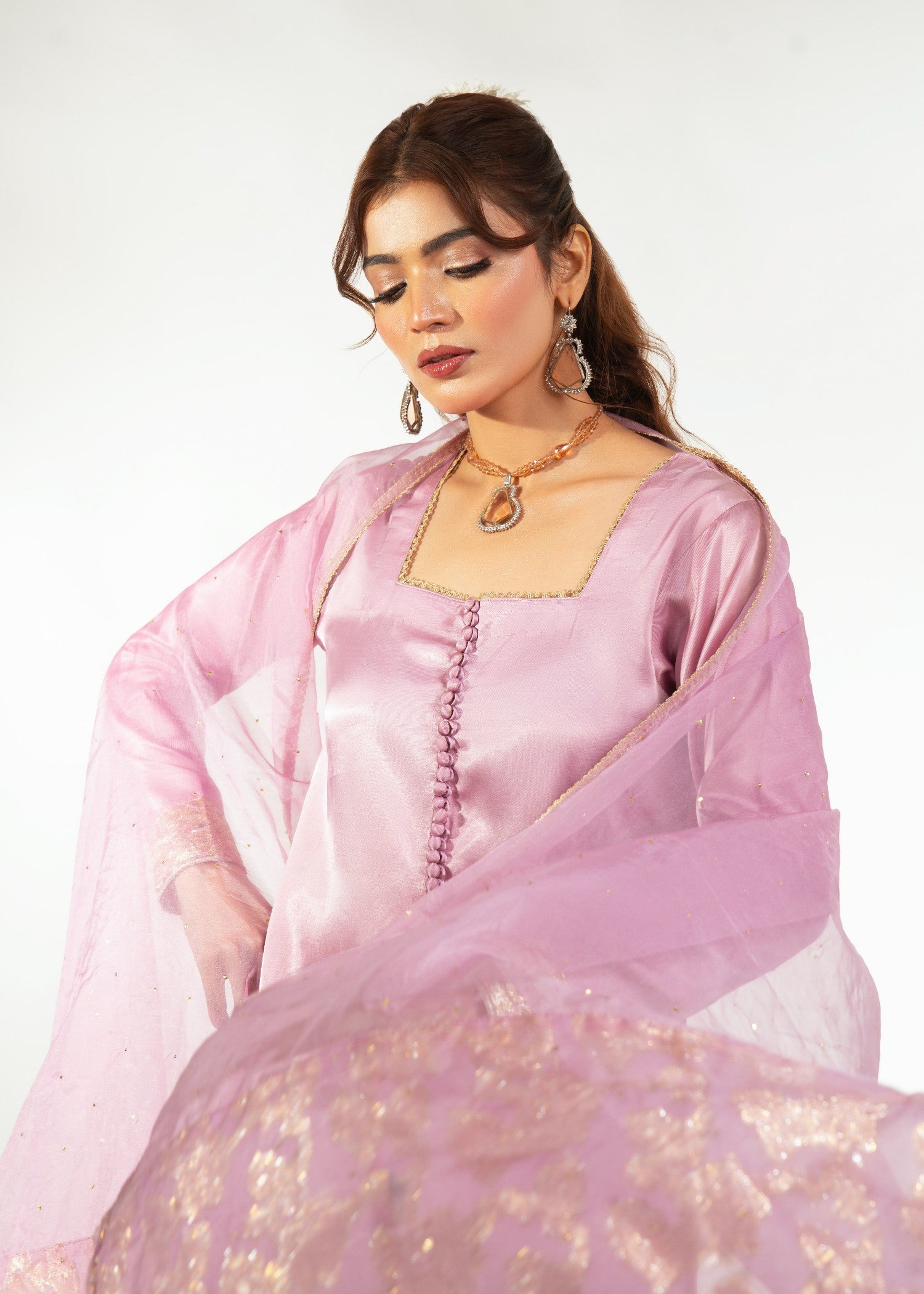 cotton silk Kurta Set in Blush pink