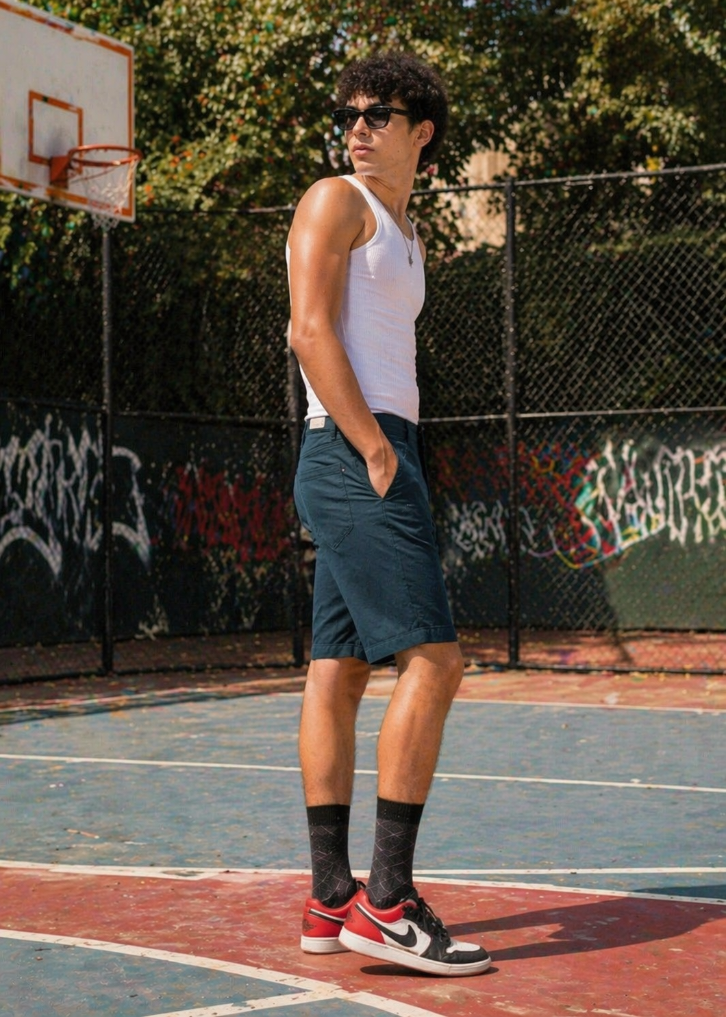 denim Shorts in Navy blue