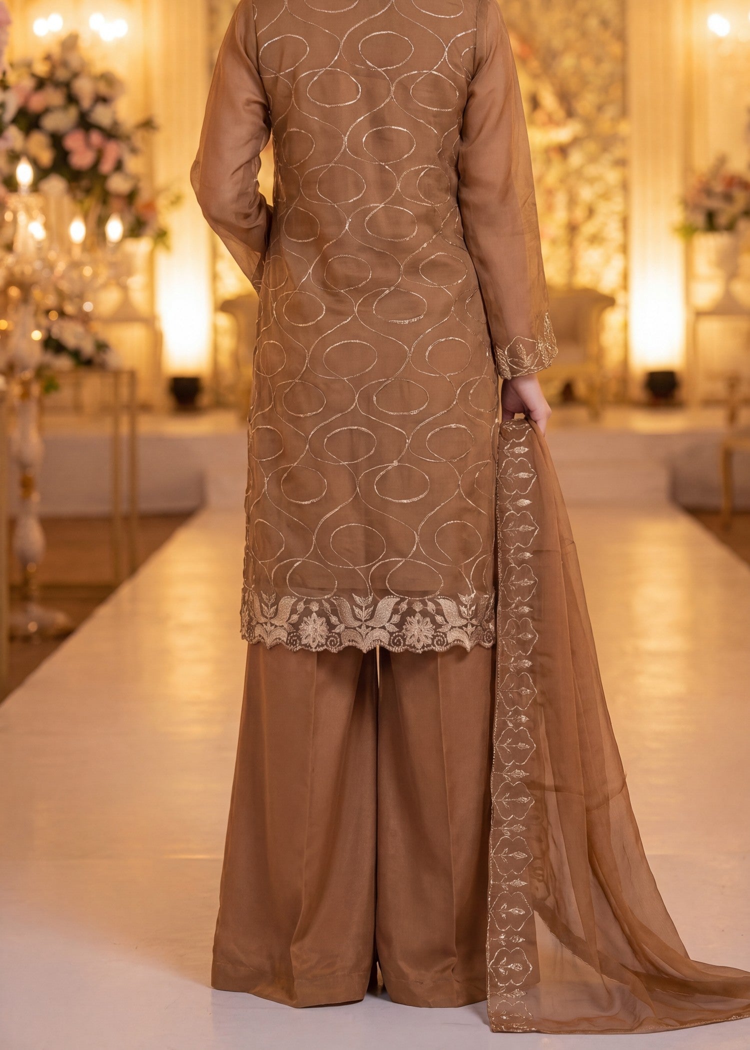 chiffon Unstitched in Brown