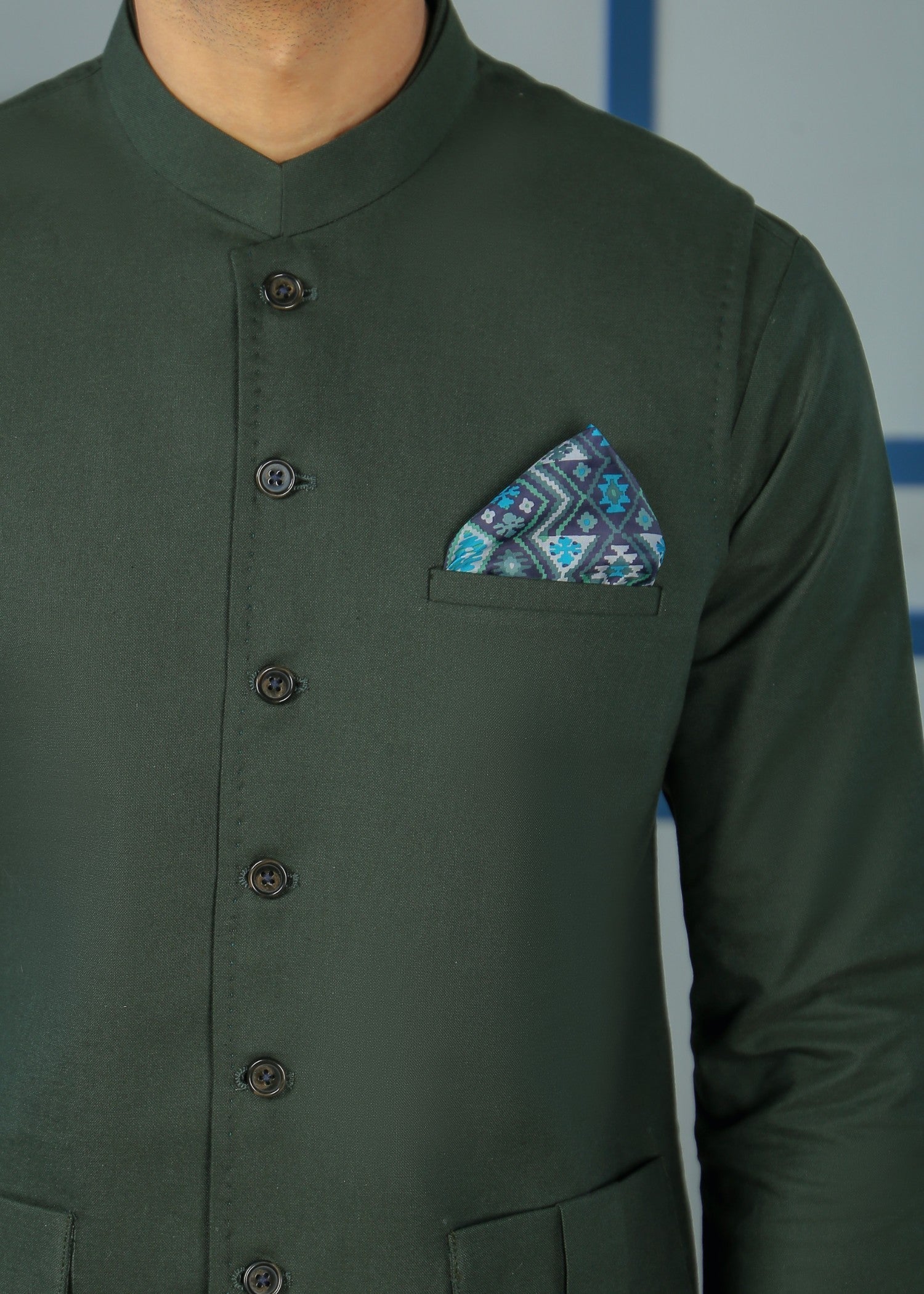 cotton Waistcoat in Green