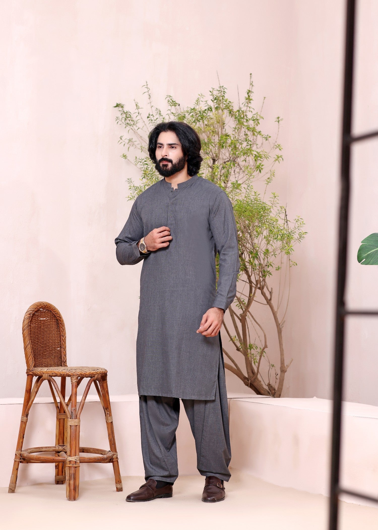 wash & wear Prince Coat in Grey