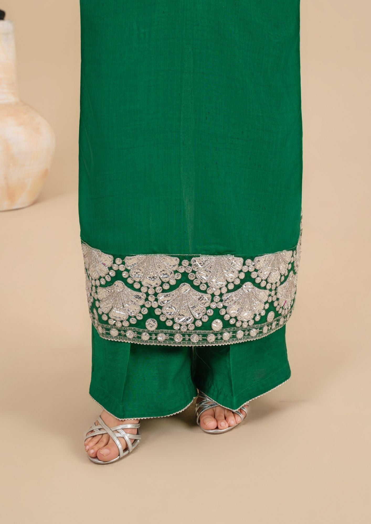 viscose thai silk Kurta Set in Sea green