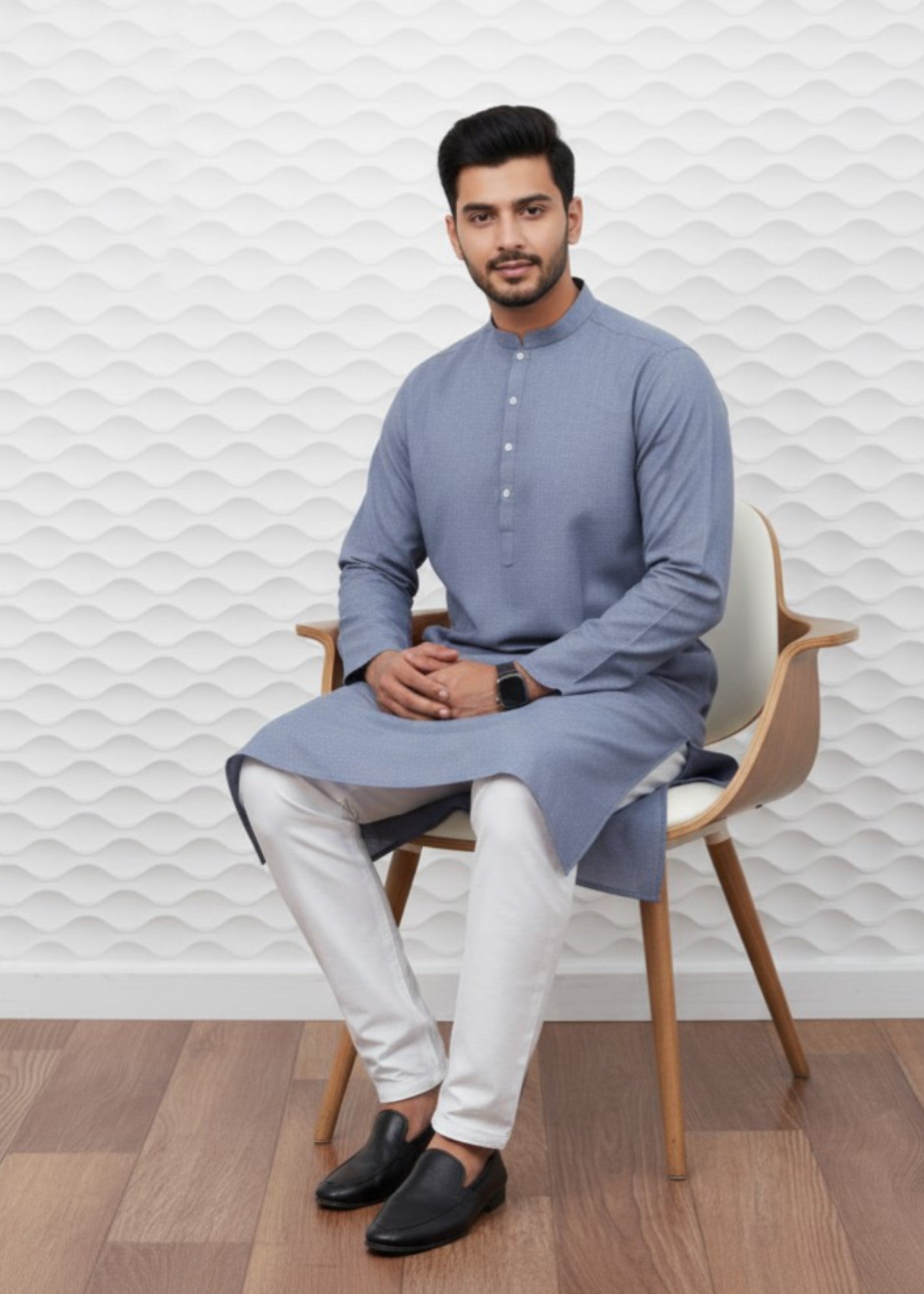 cotton dobby Kurta in Lavender