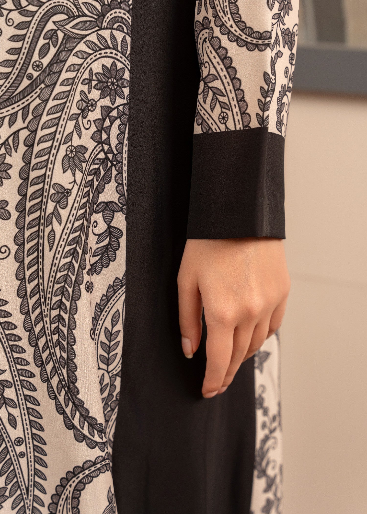 crepe Kurti in Beige