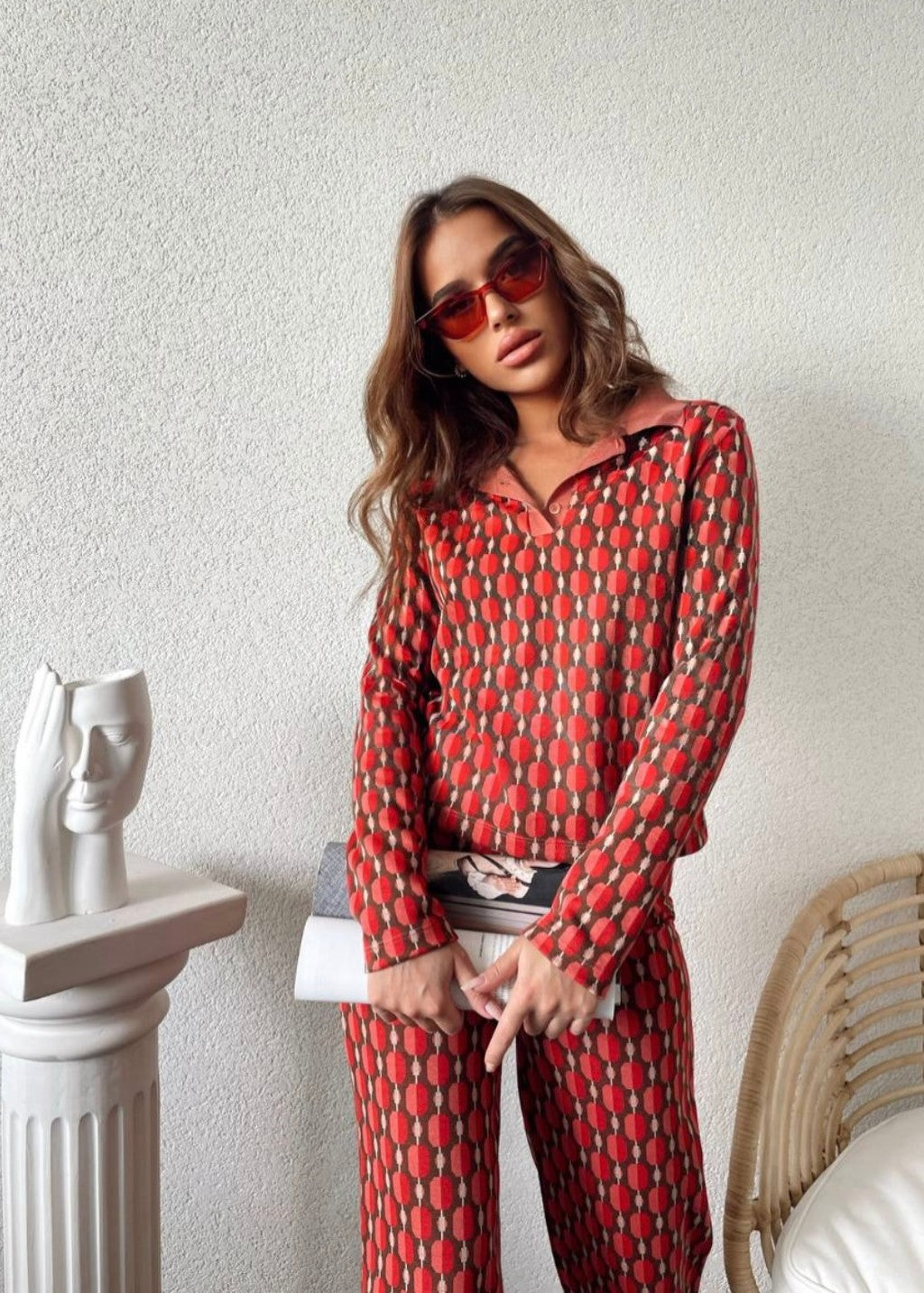 wool Co Ord Sets in Red