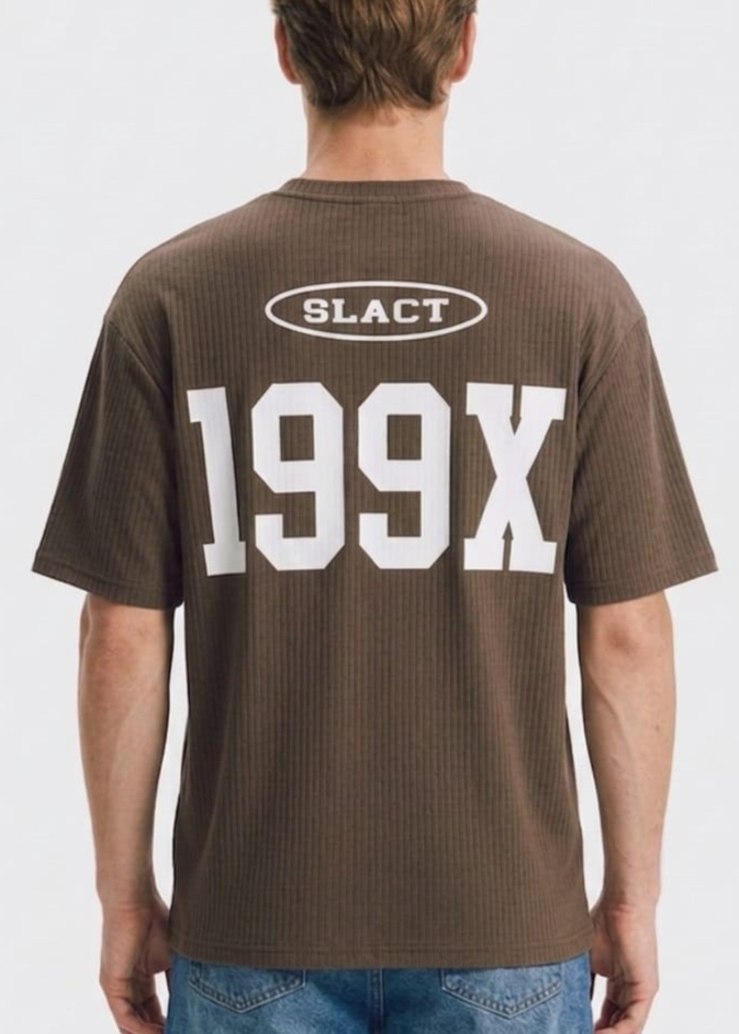 silk cotton net T Shirt in Coffee brown