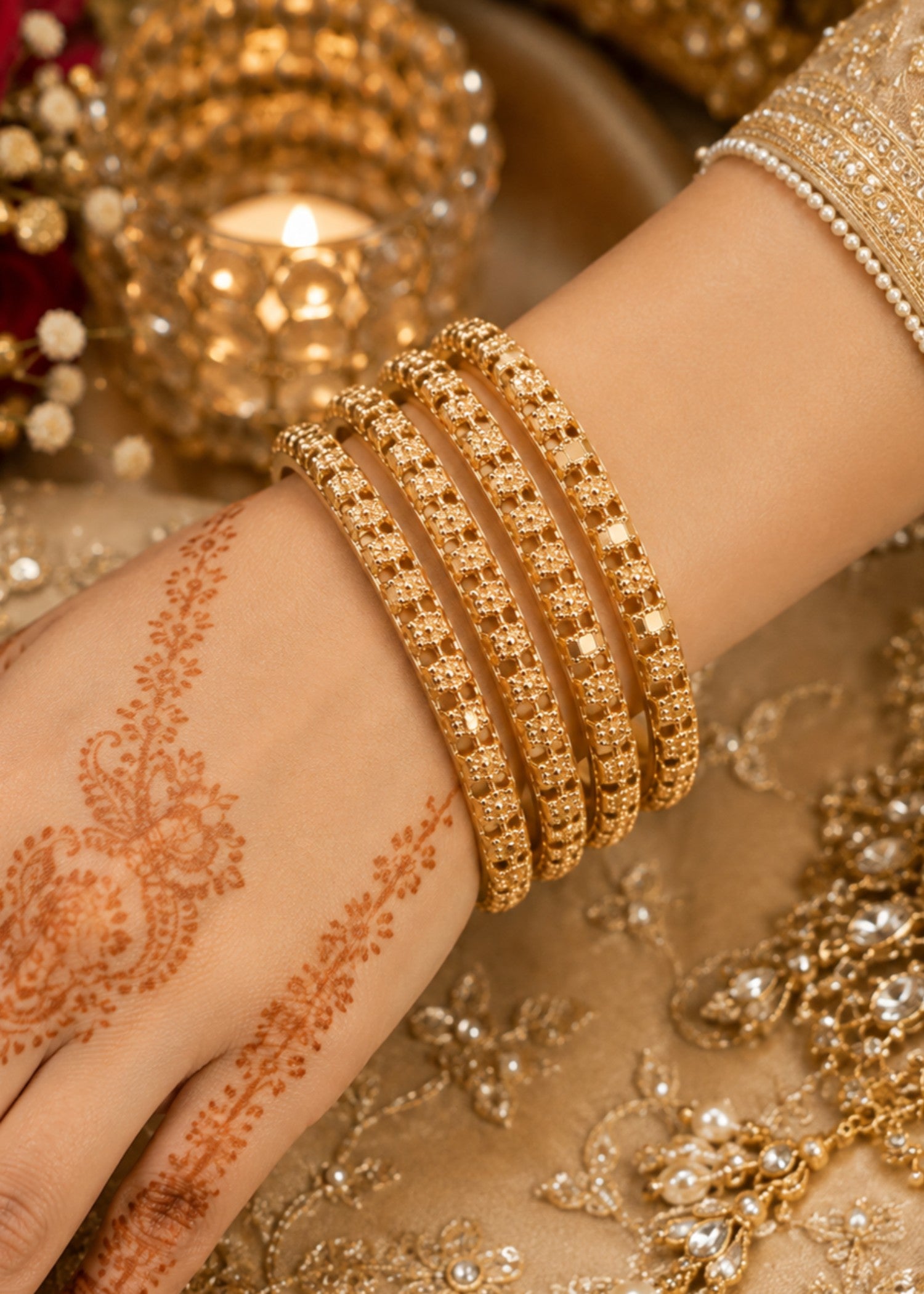 Bangles in Gold Color by - Trendy Women Bangles OJX3745