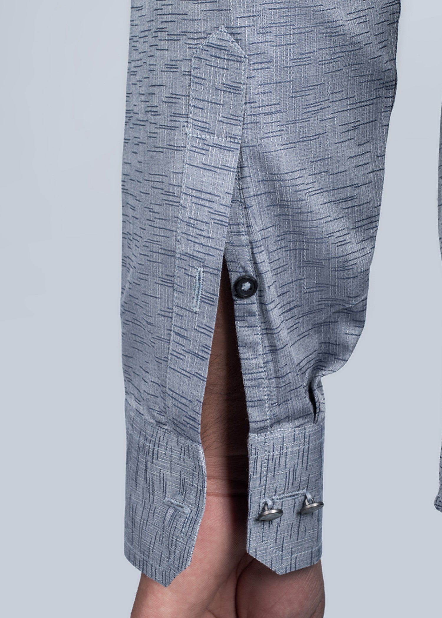 cotton Casual Shirt in Ice blue by Kumash Textiles
