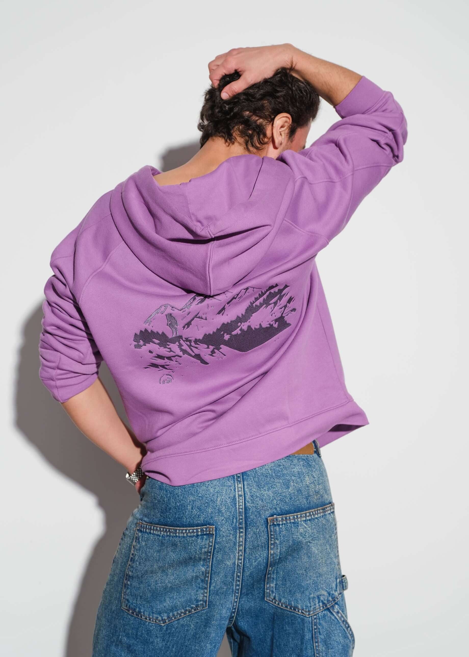 cotton Hoodie in Lilac