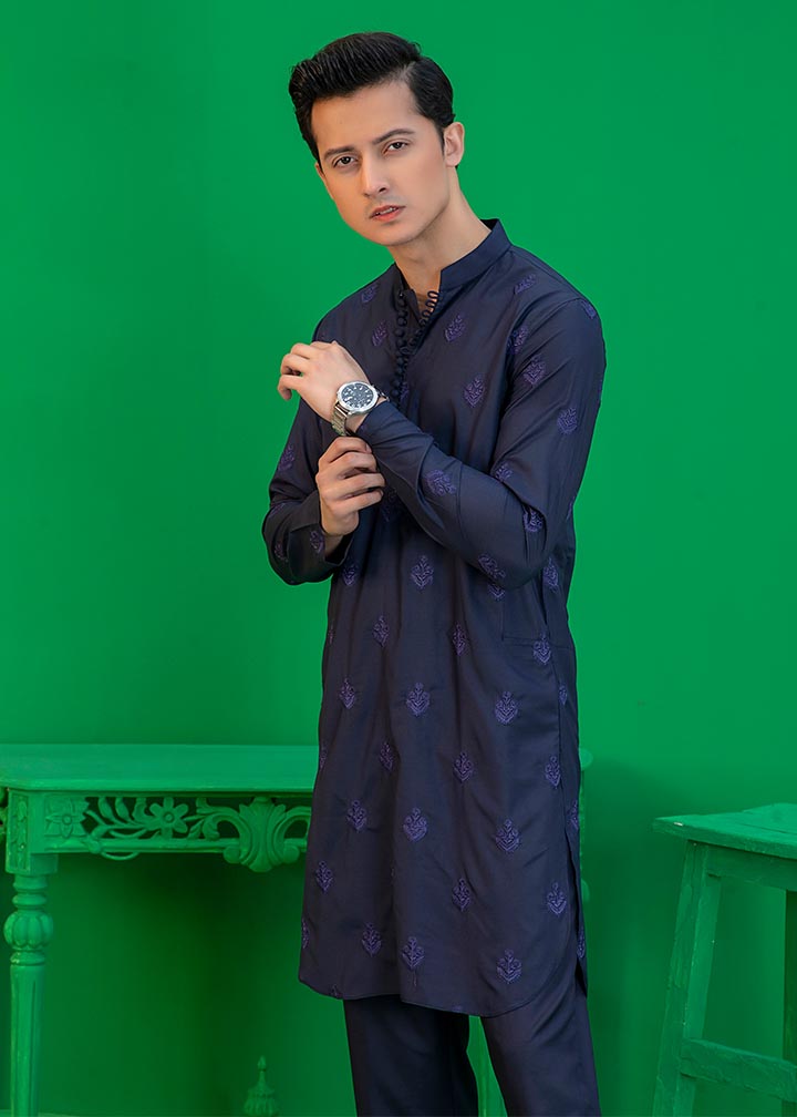 wash & wear Kurta Set in Dark blue