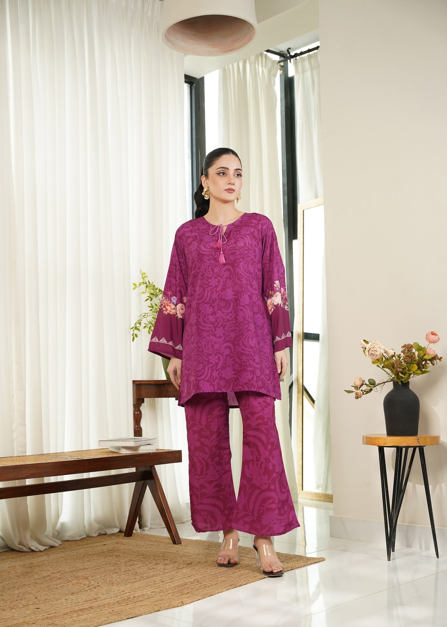 cambric Co Ord Sets in Plum purple