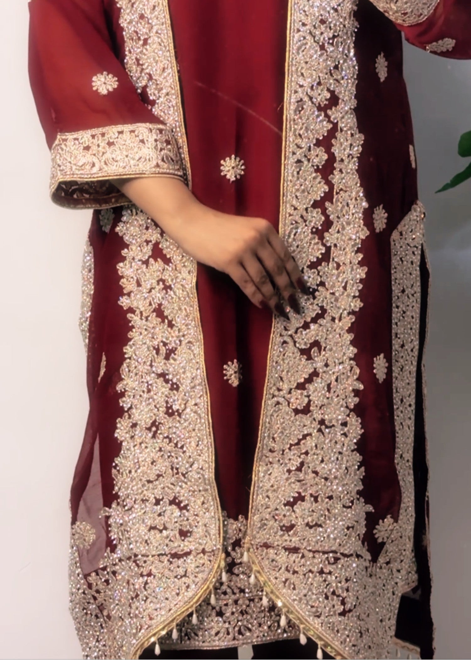 chiffon Gown in Blood red