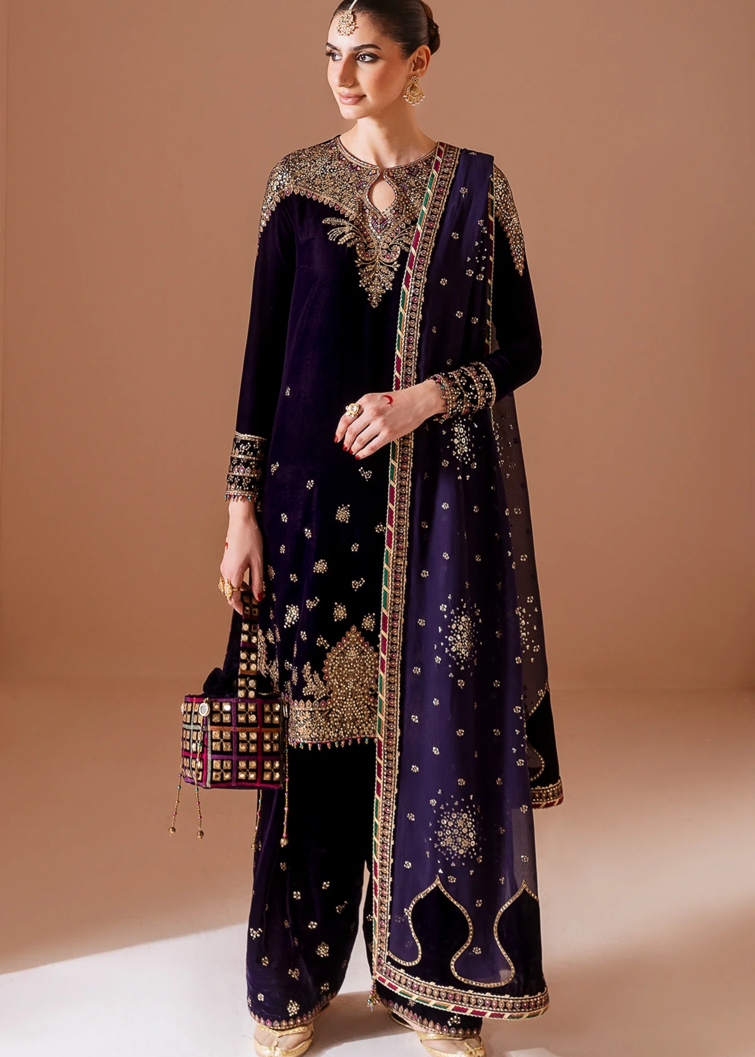 velvet Unstitched in Navy blue