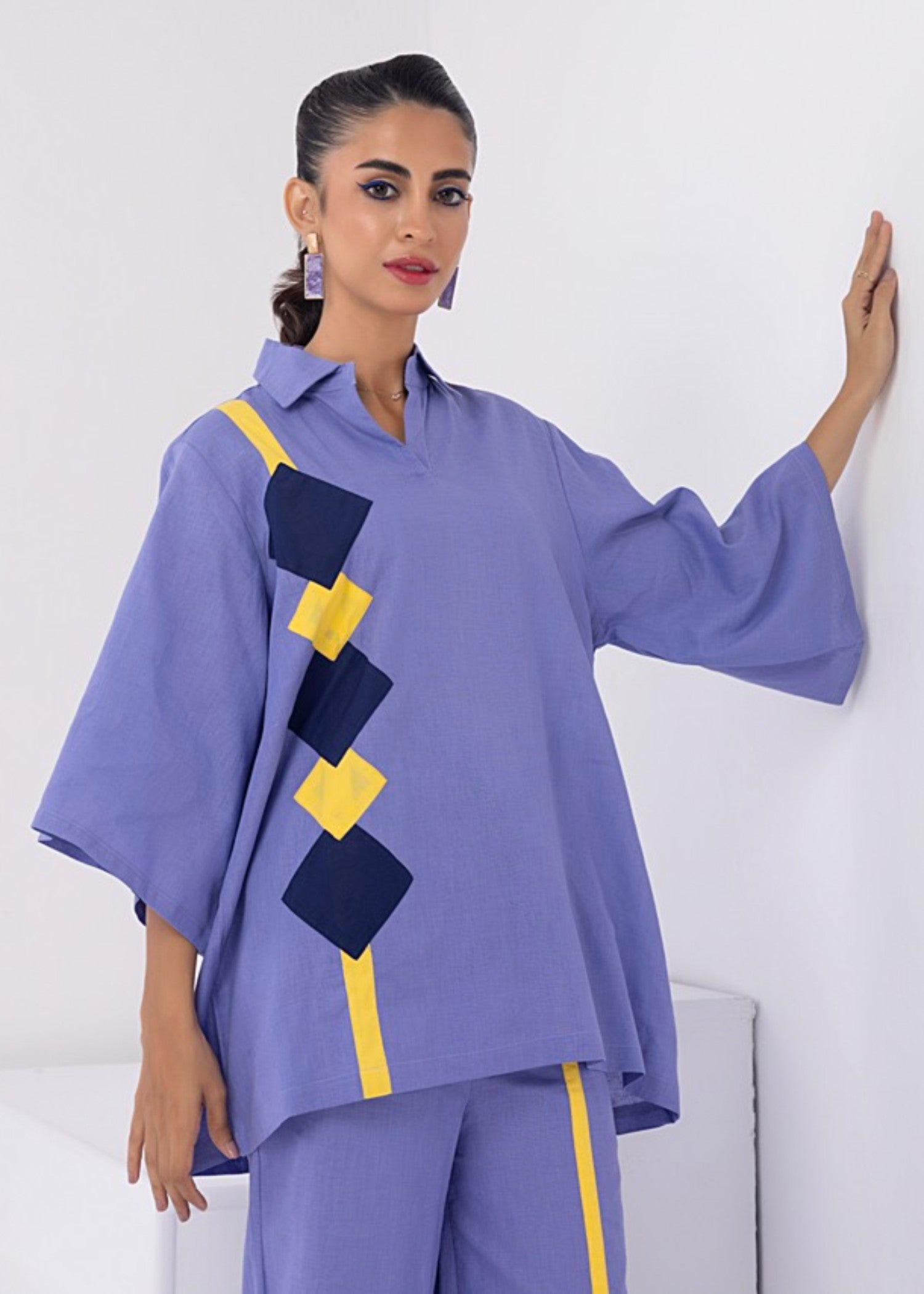 cotton Co Ord Sets in Purple ash