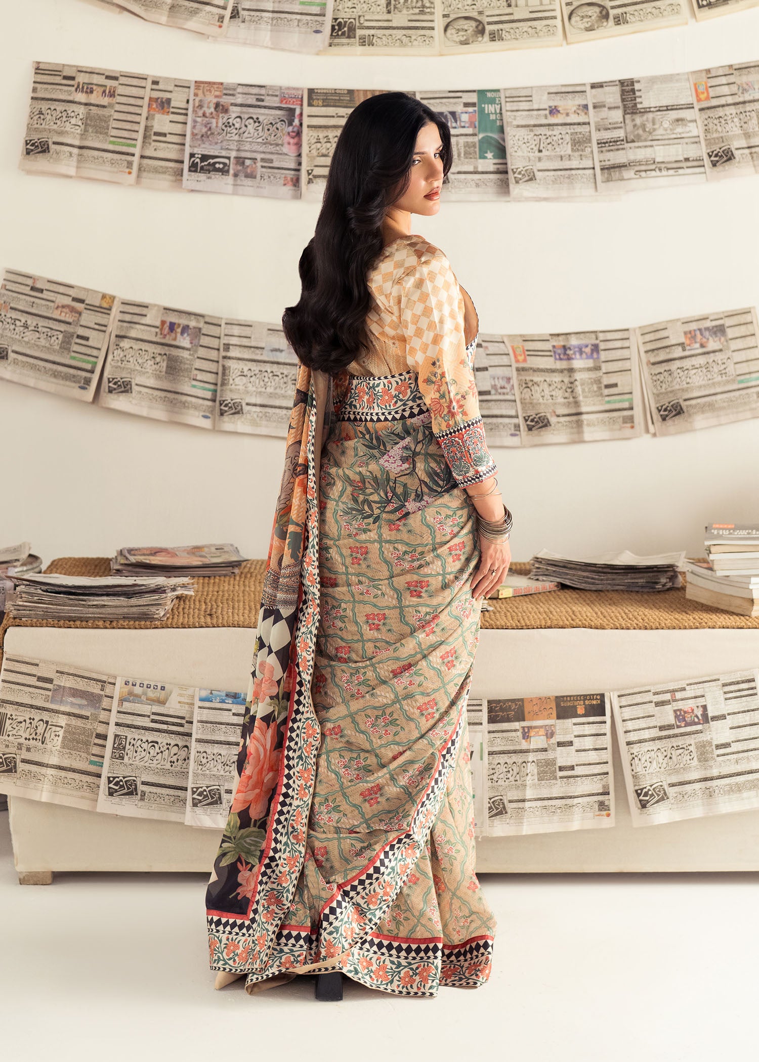 silk Saree in Beige