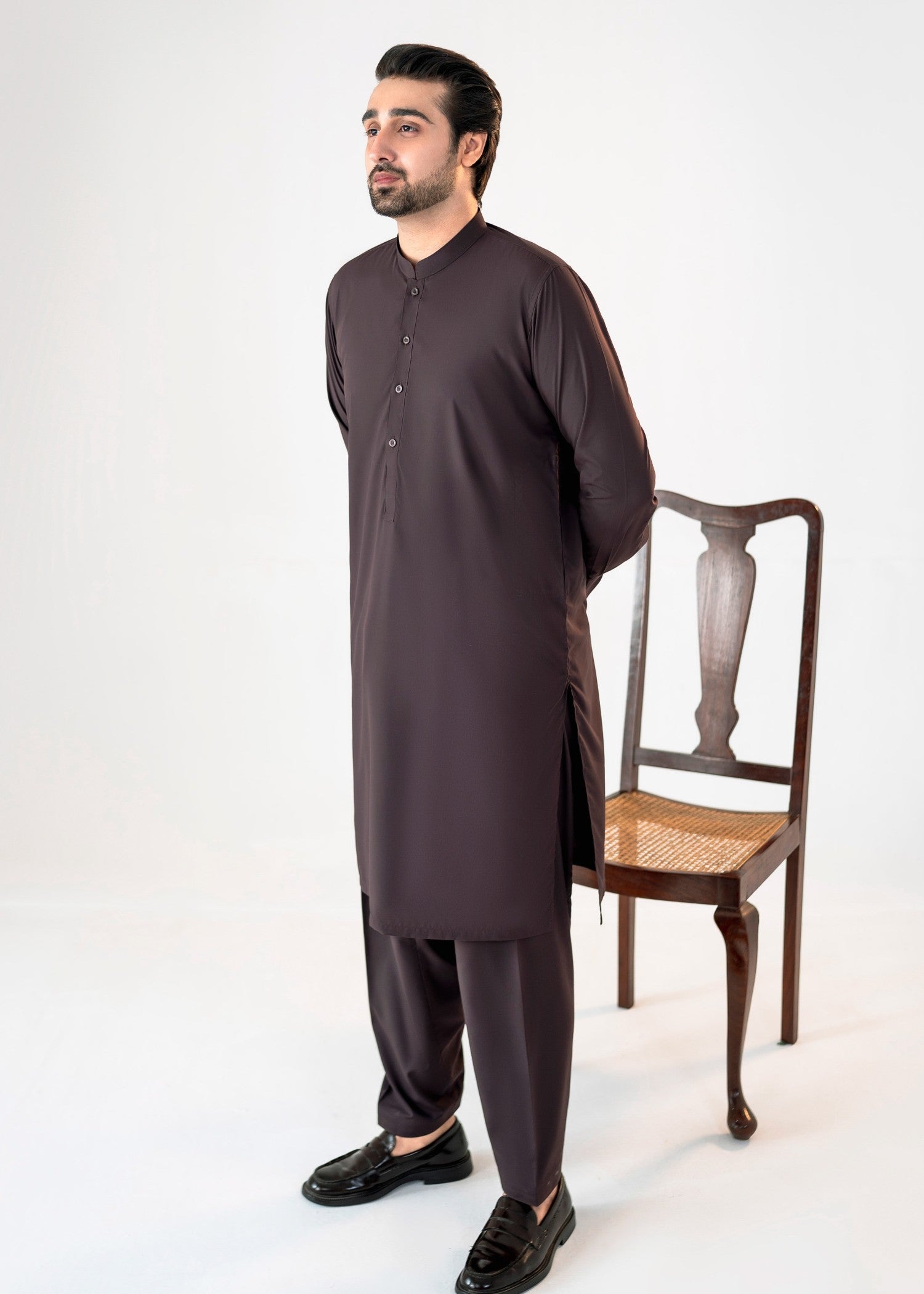 wash & wear Shalwar Kameez in Rosewood