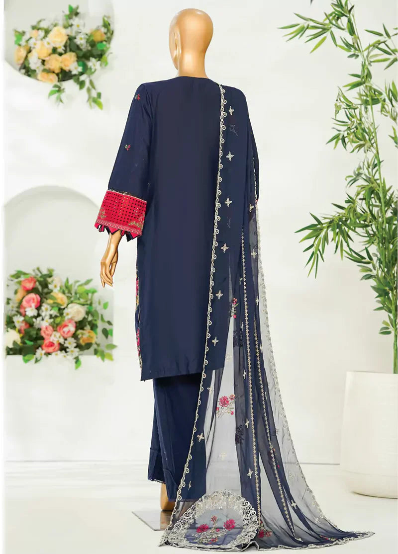Stitched Luxury Lawn D- 1