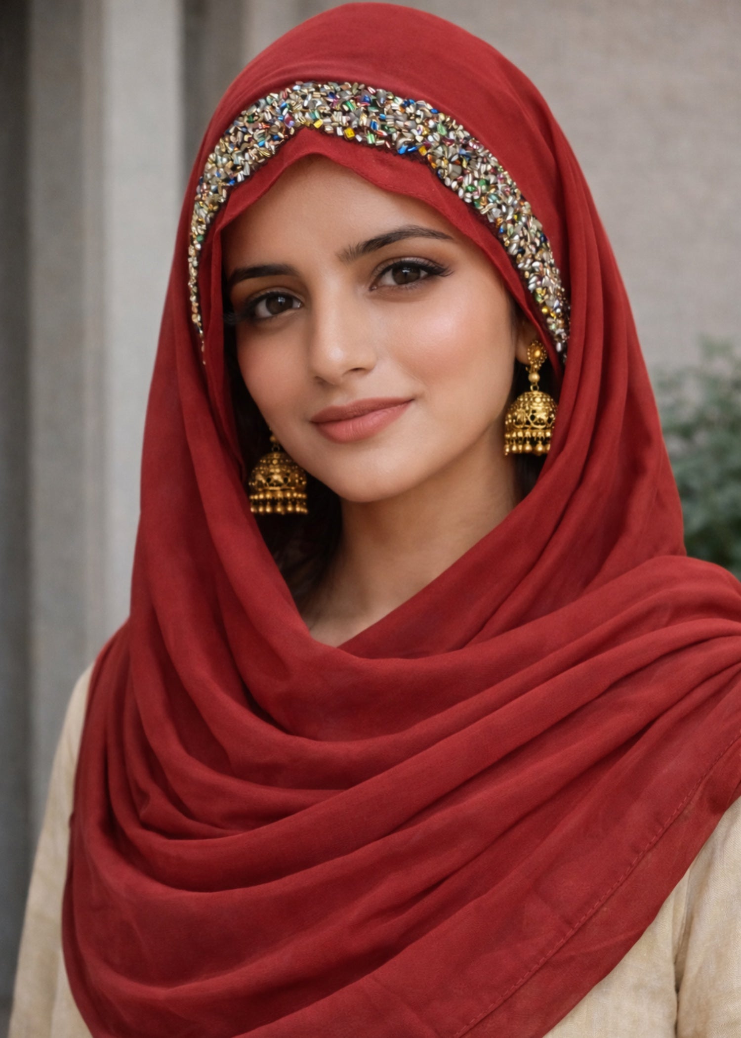 chiffon Hijab in Rust orange