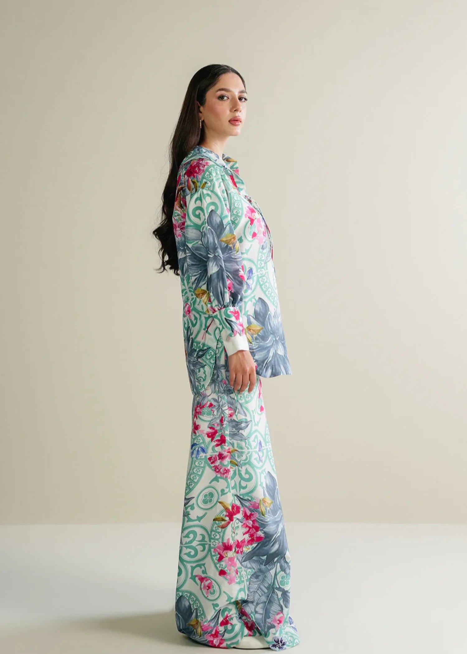 crepe Kurti in Sky blue
