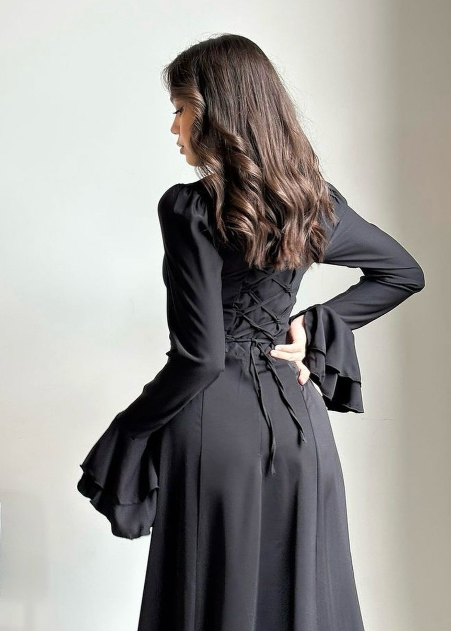 georgette Dress in Black