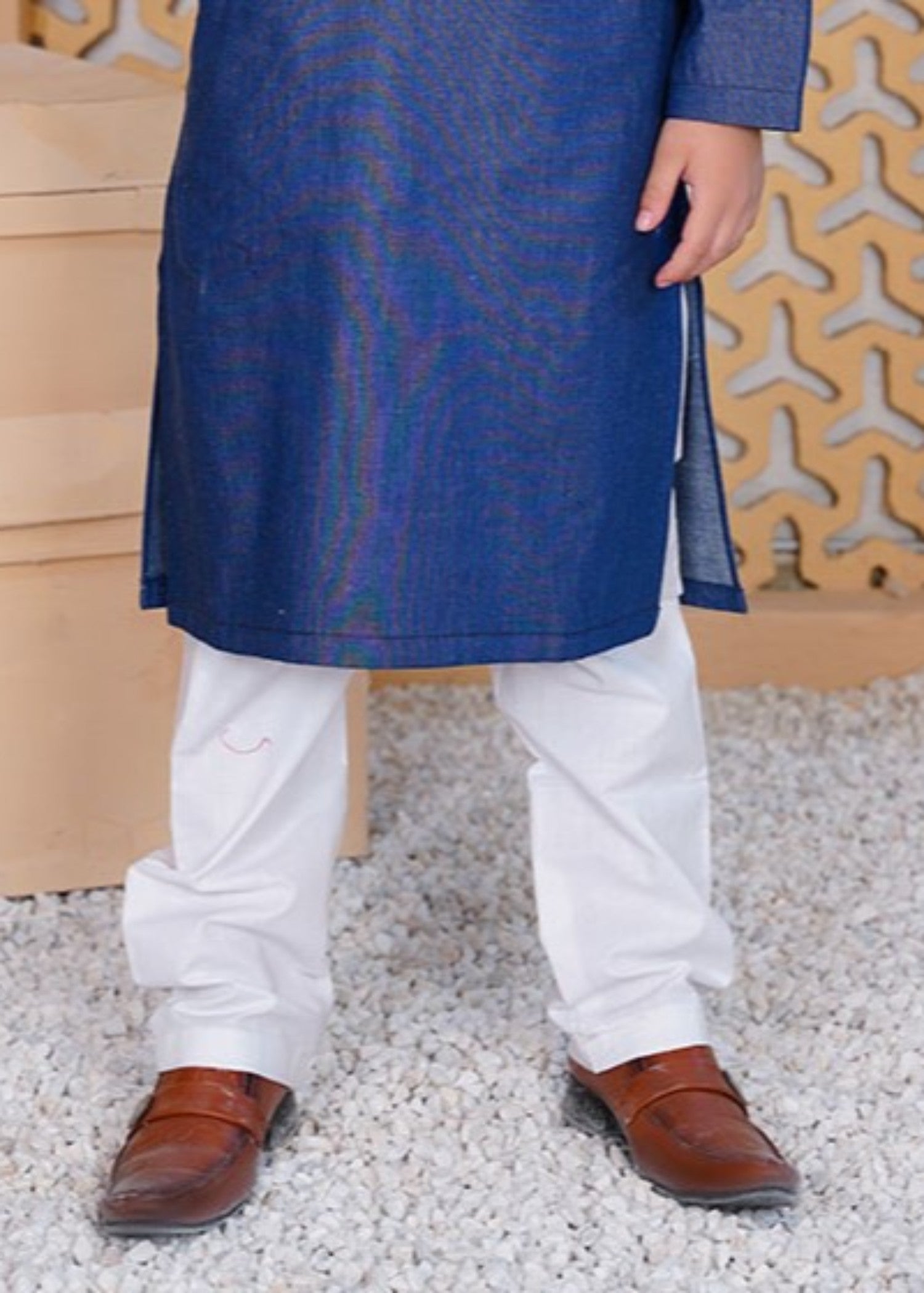 denim Kurta Set in Denim