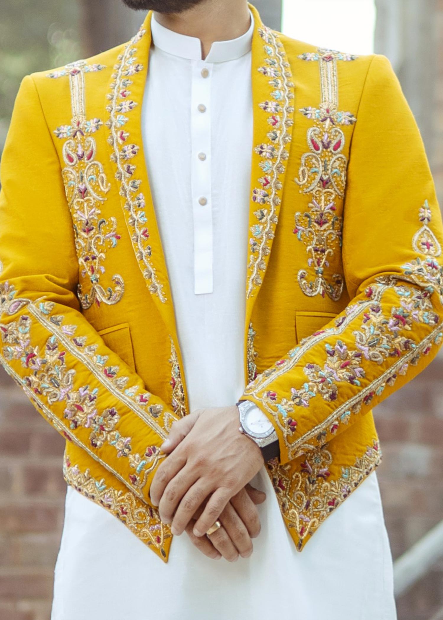 silk Prince Coat in Yellow