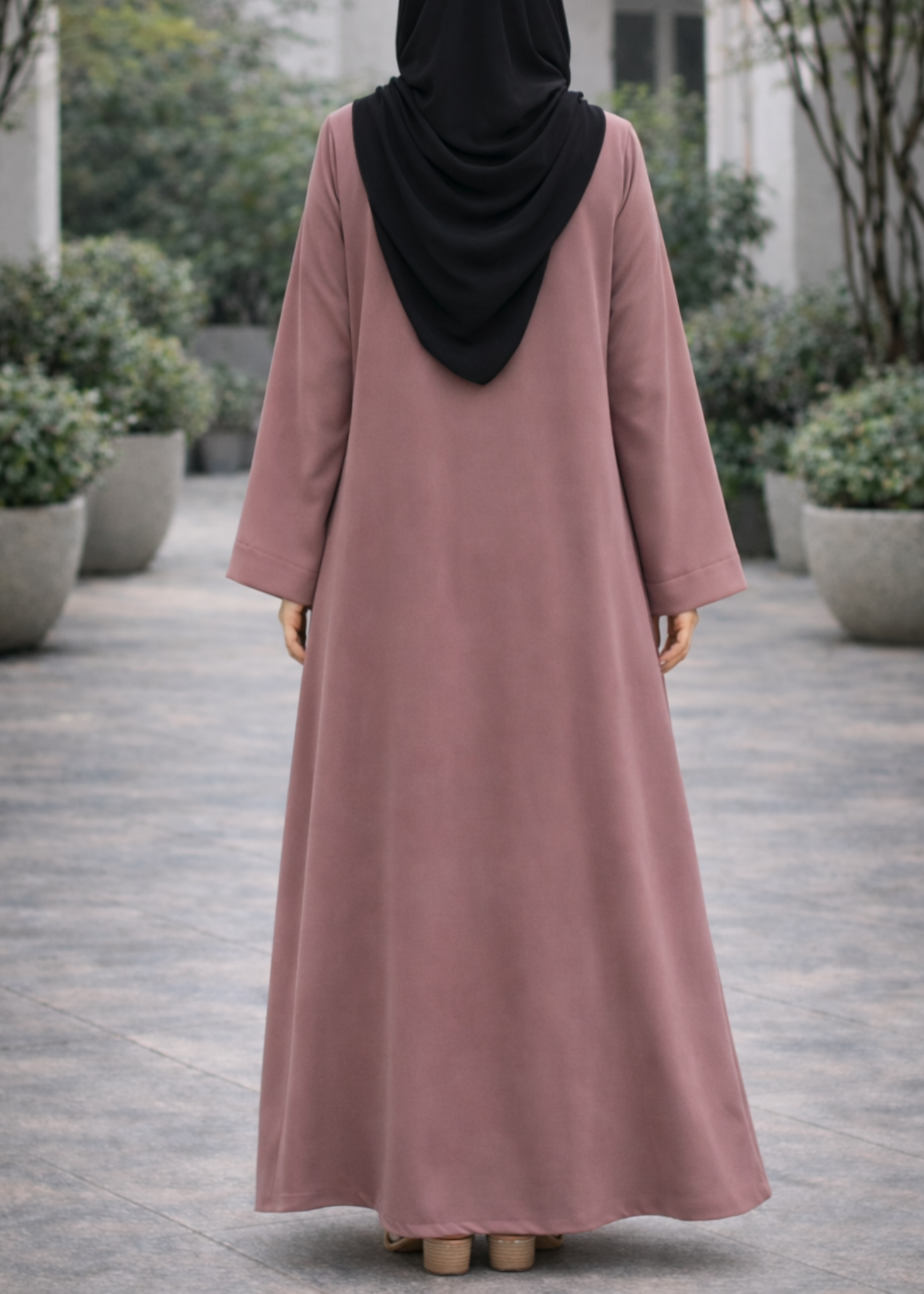nidha Abaya in Taffy pink