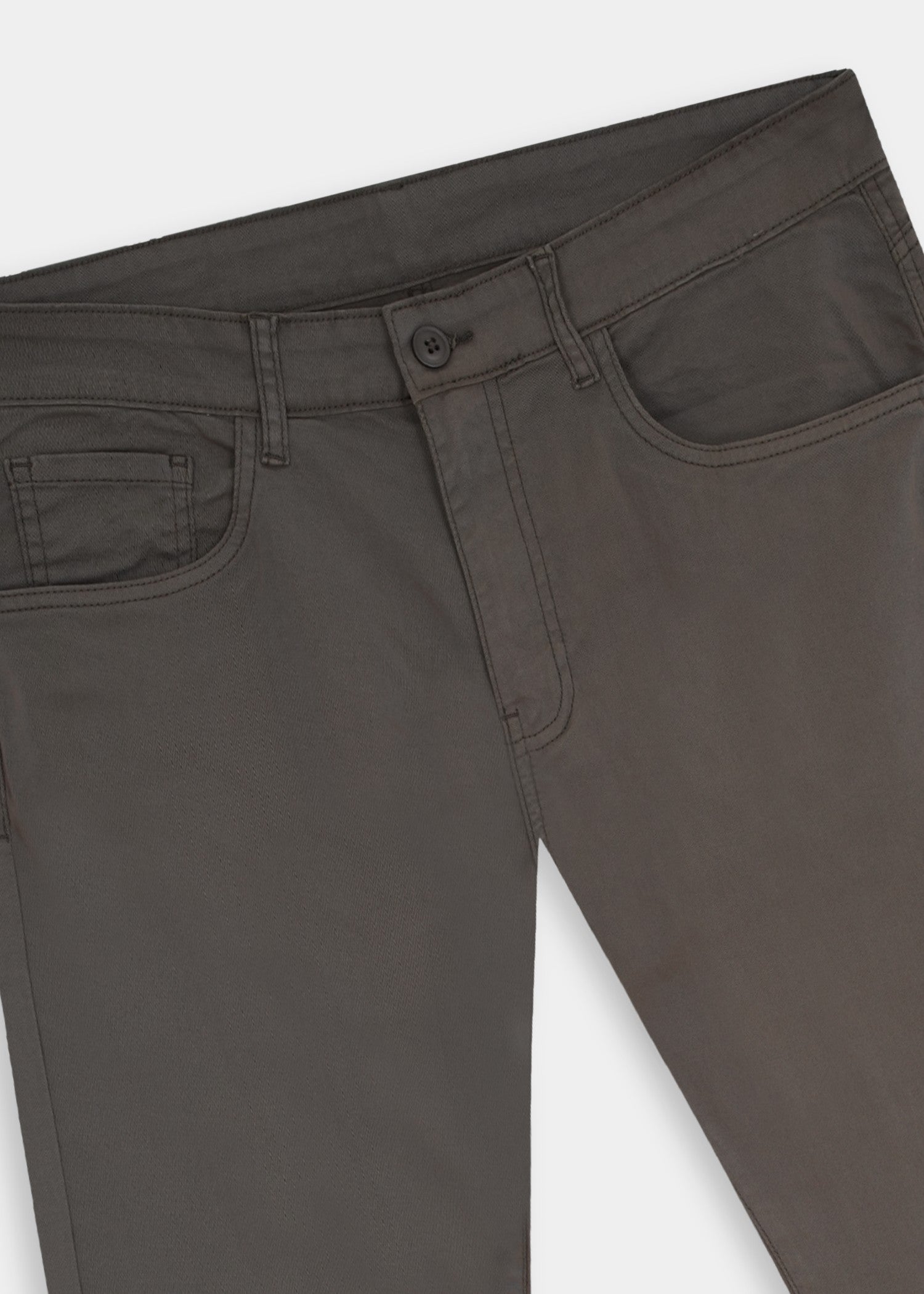 cotton satin Pants in Dark brown