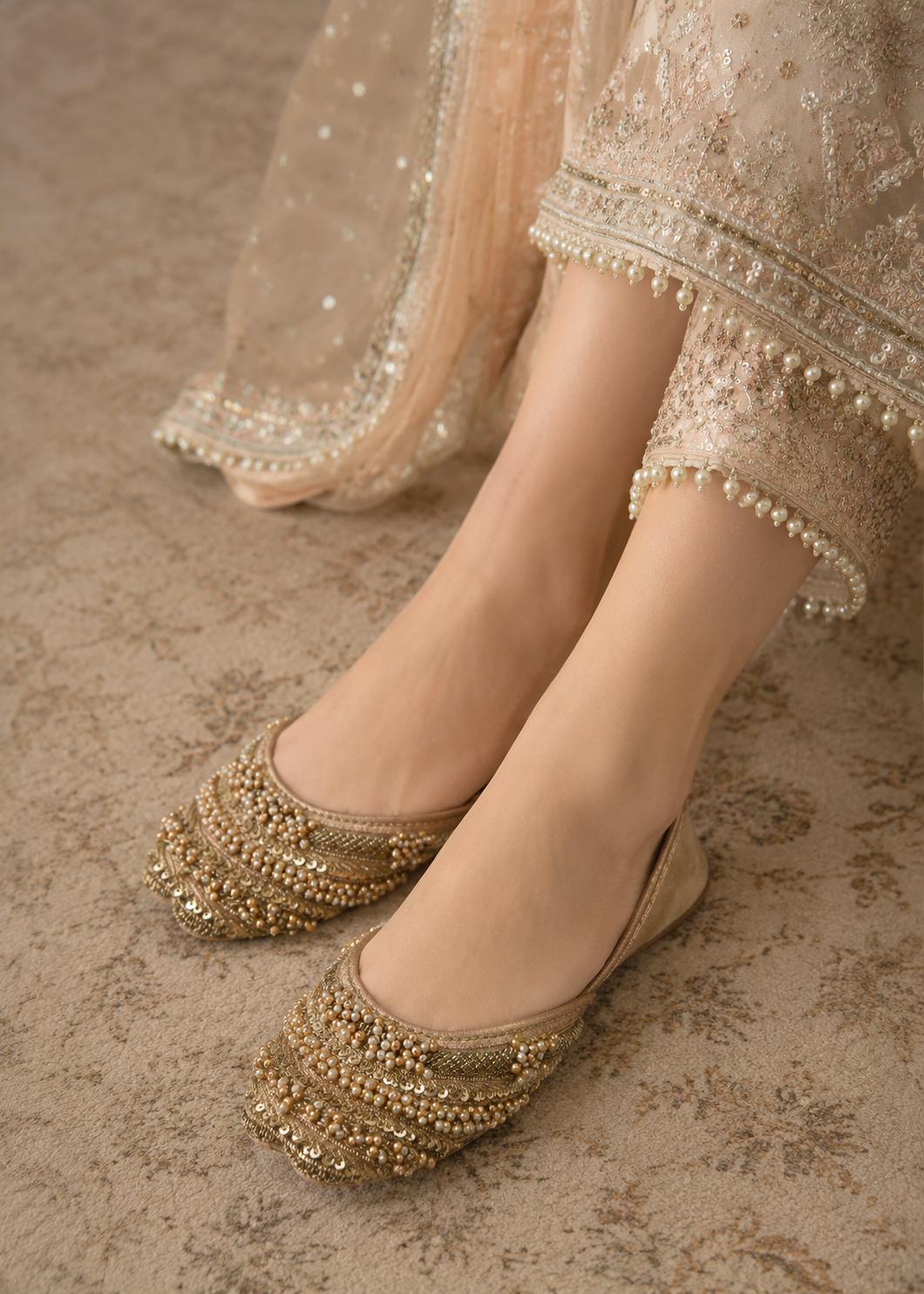 Khussa in Goldenrod by - High Quality Women Khussa TTQ1601