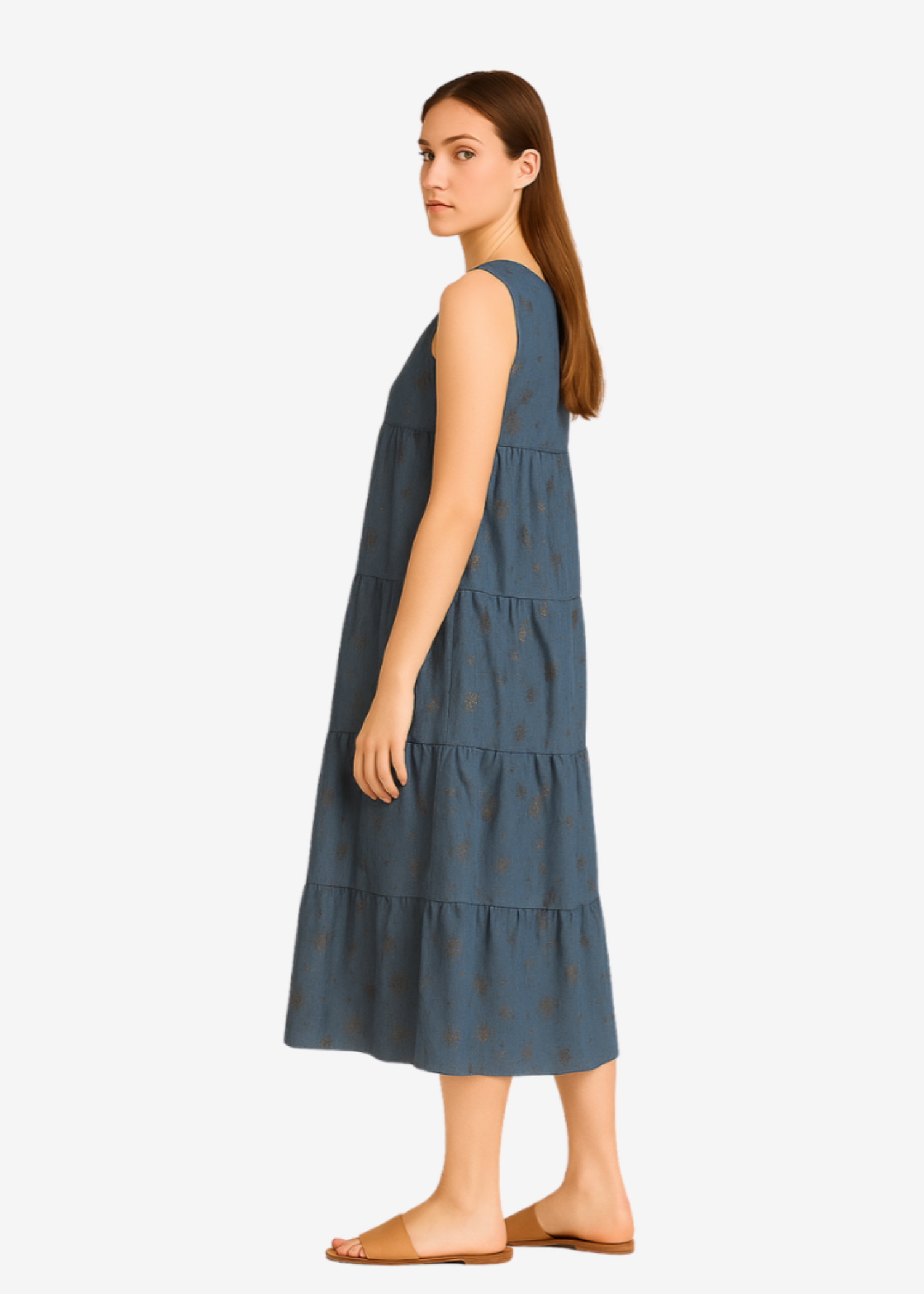 denim-like chambray Dress in Yale blue