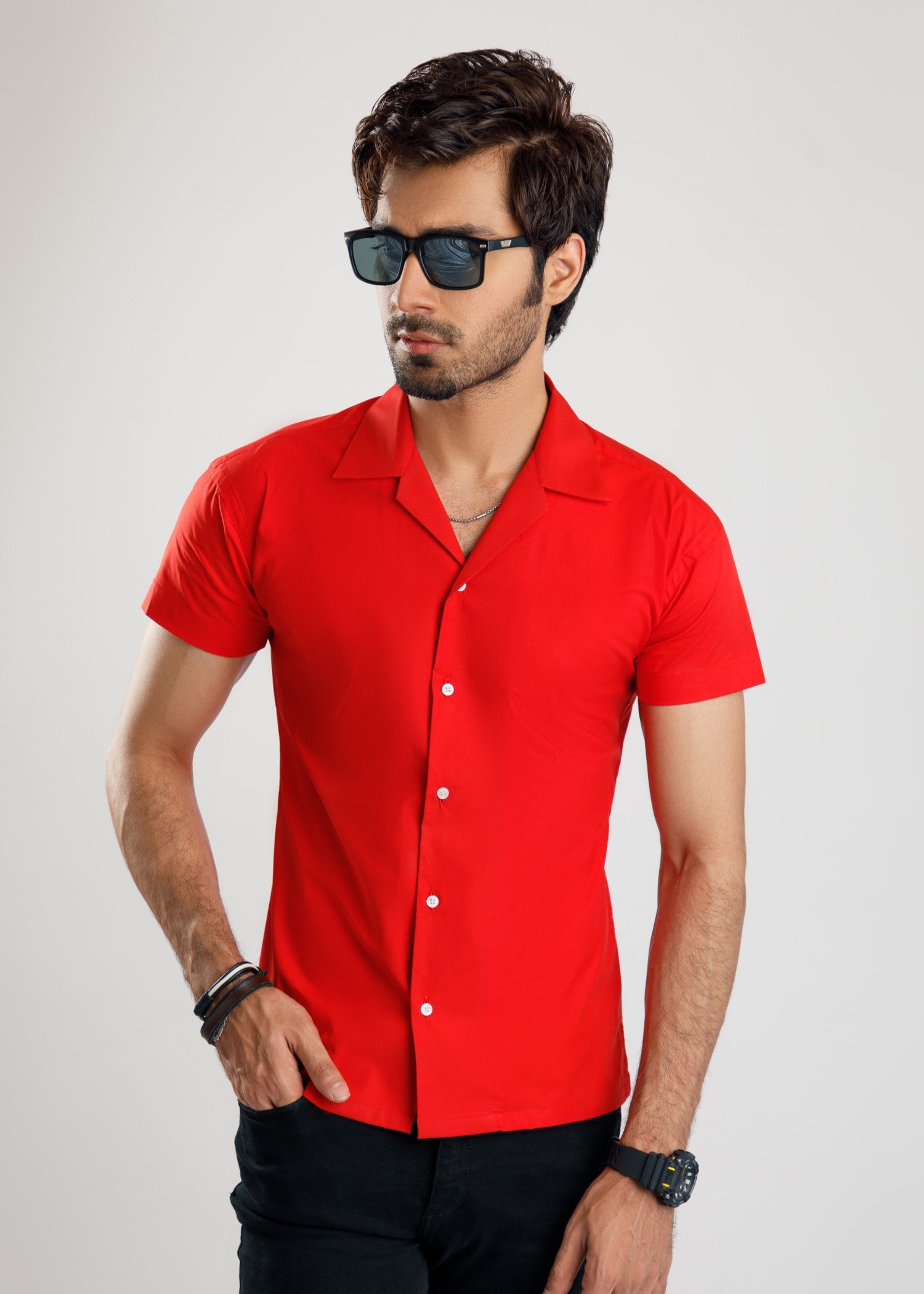 cotton Casual Shirt in Red