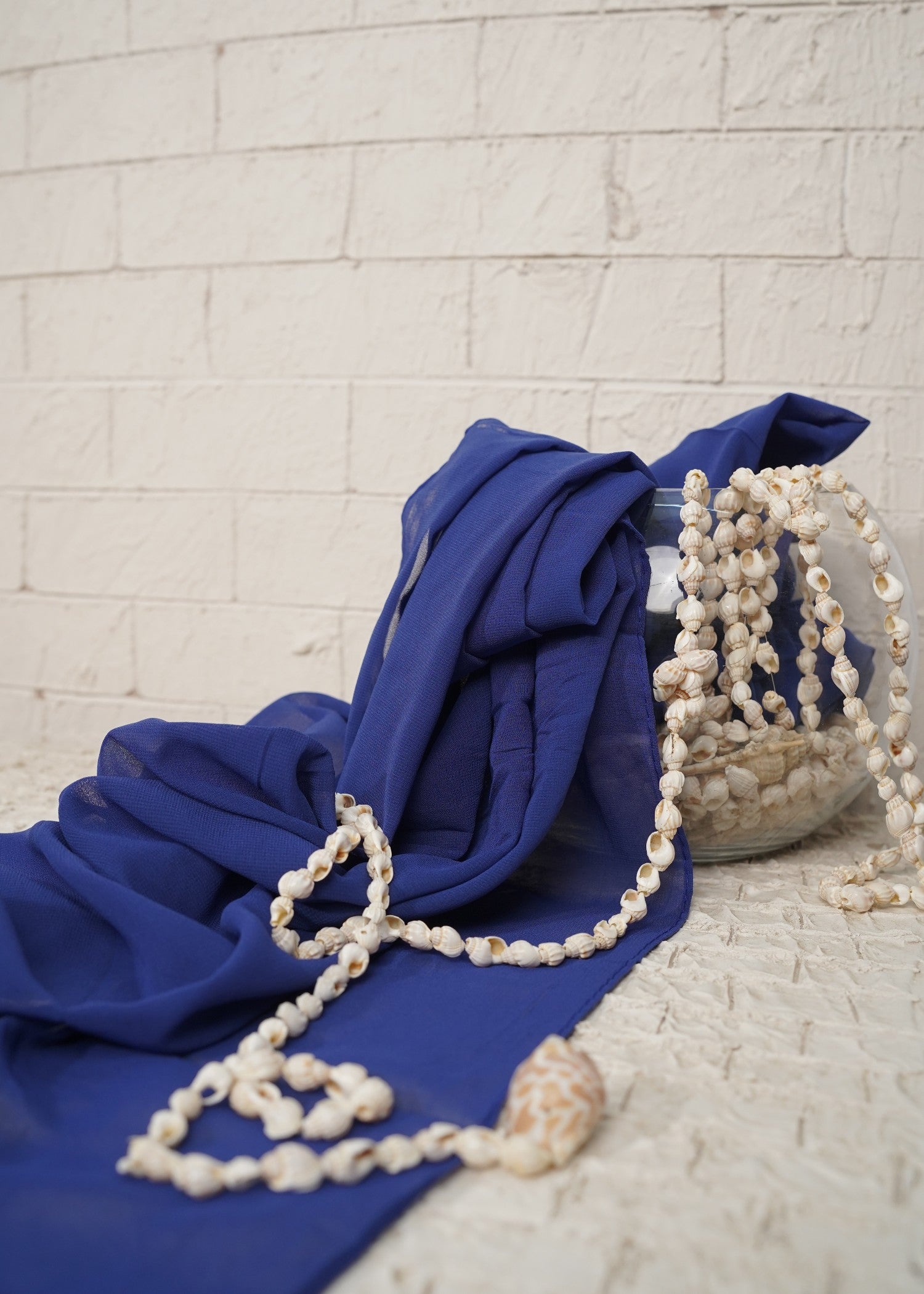 chiffon Hijab in Pacific blue