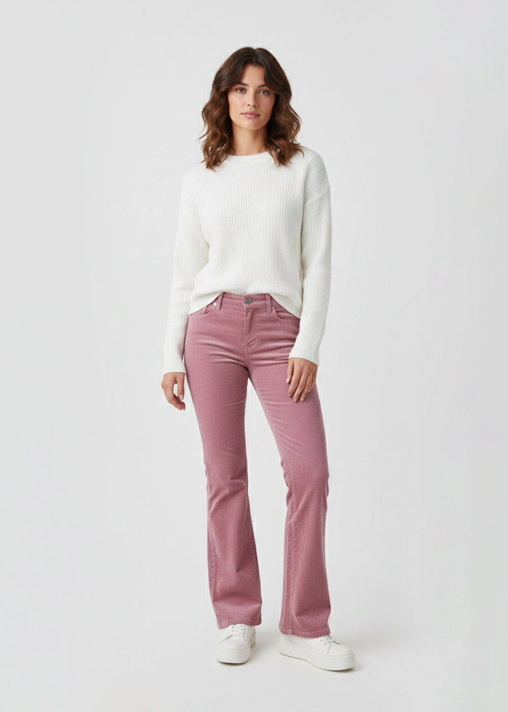 cotton Jeans in Mauve pink