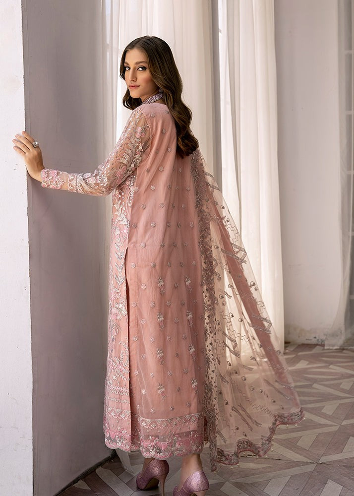 net Kurta Set in Pastel pink