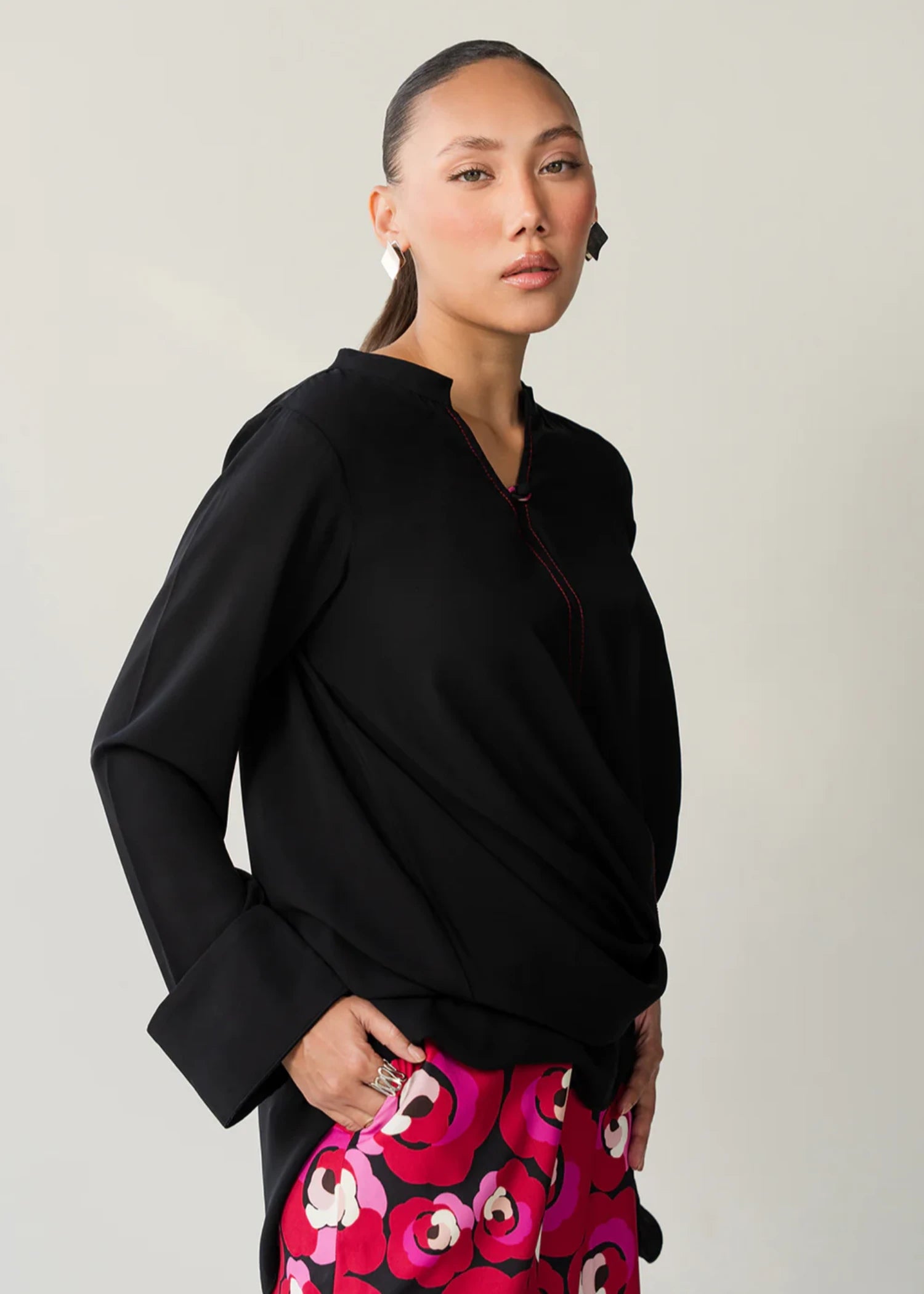 crepe Tunic in Black