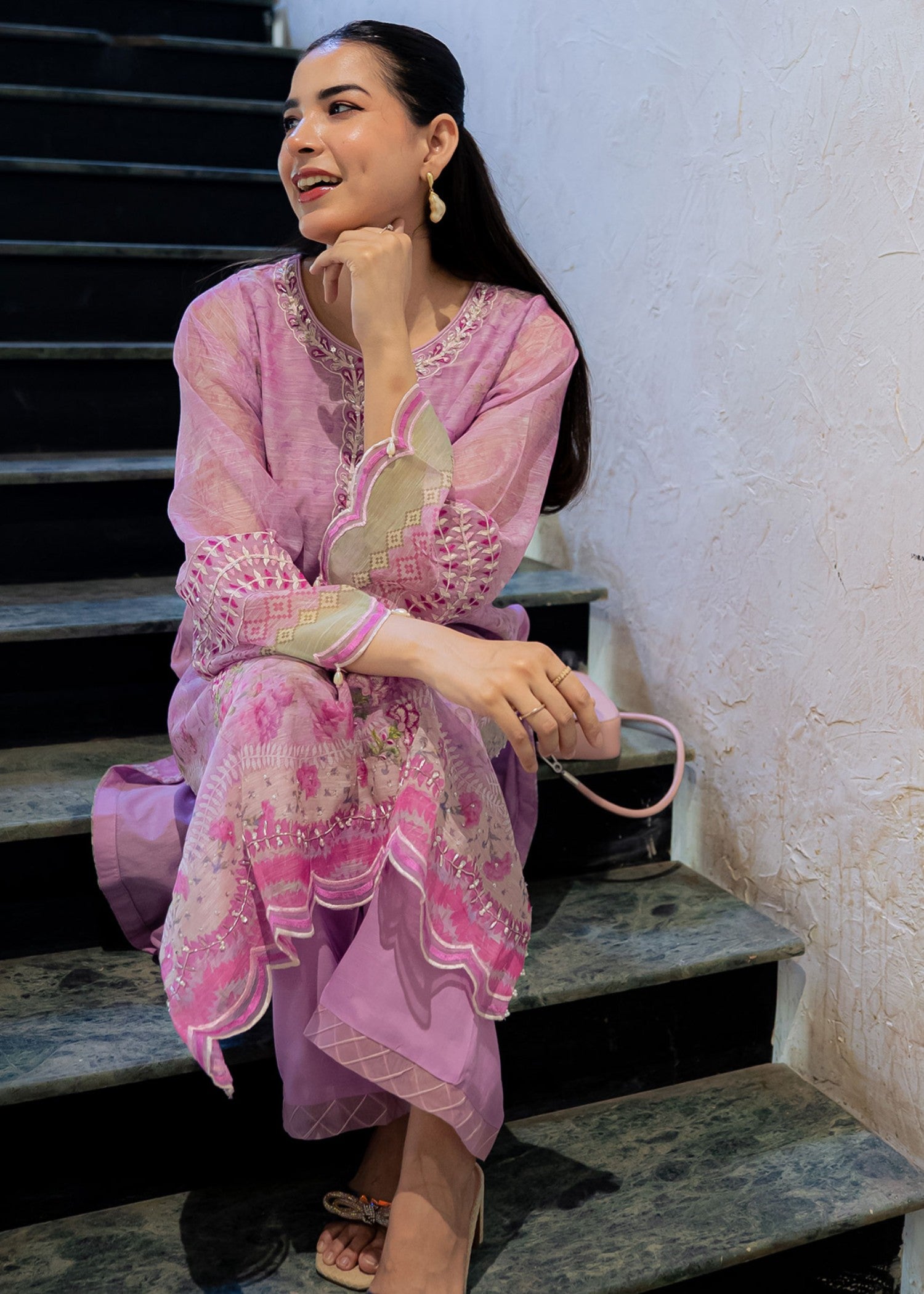 manaar Kurta Set in Lilac