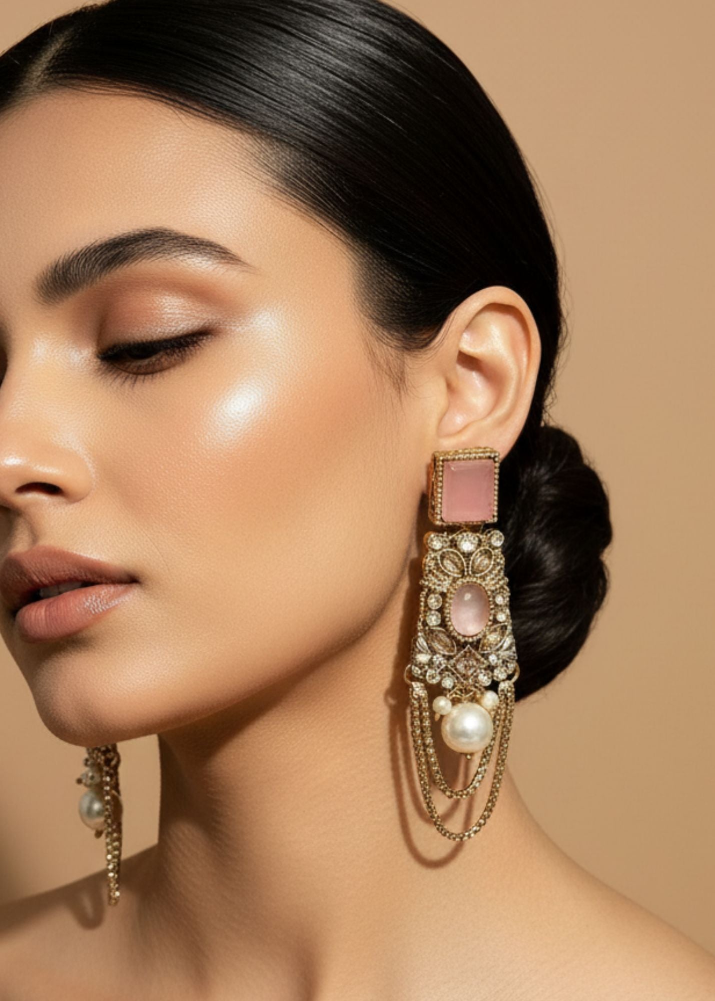 Earrings in Blush pink Color by - Trendy Women Earrings LDQ4252