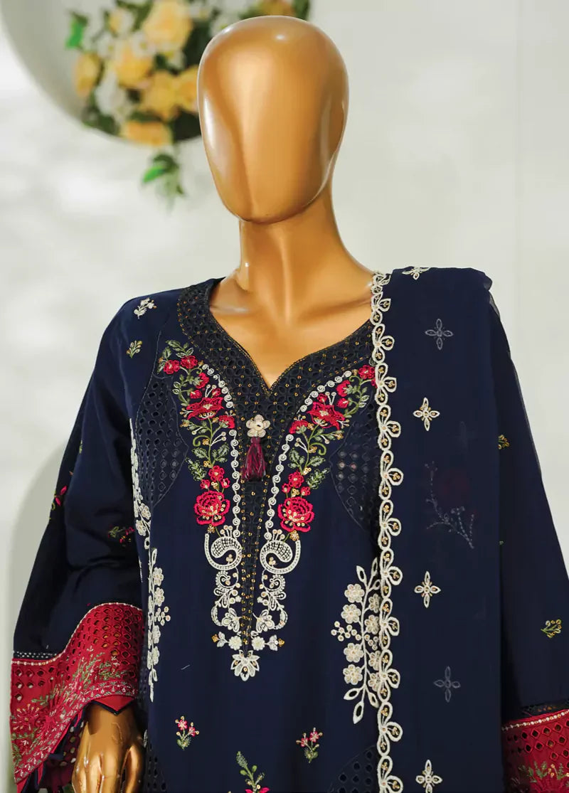Stitched Luxury Lawn D- 1