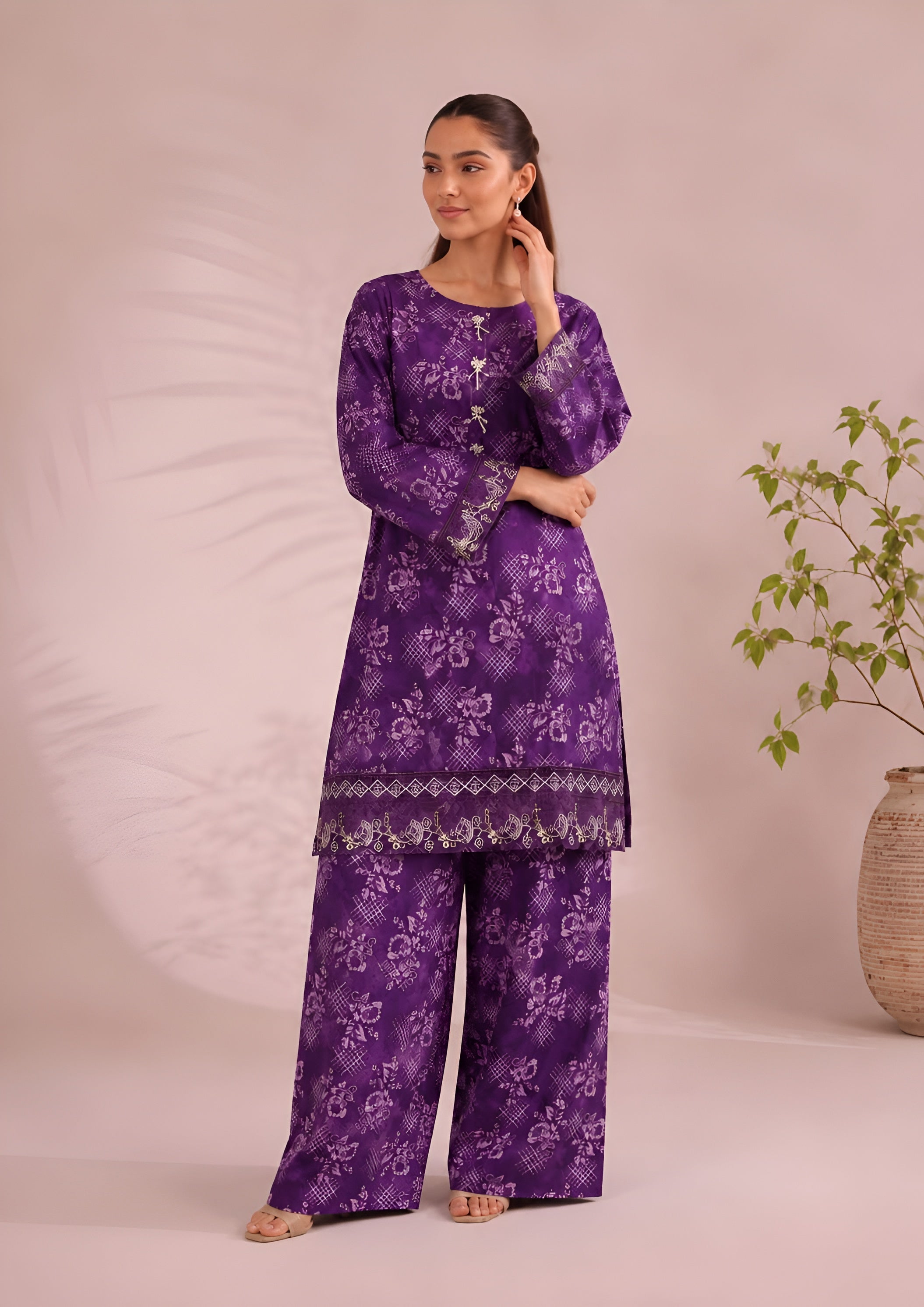 linen Co Ord Sets in Purple