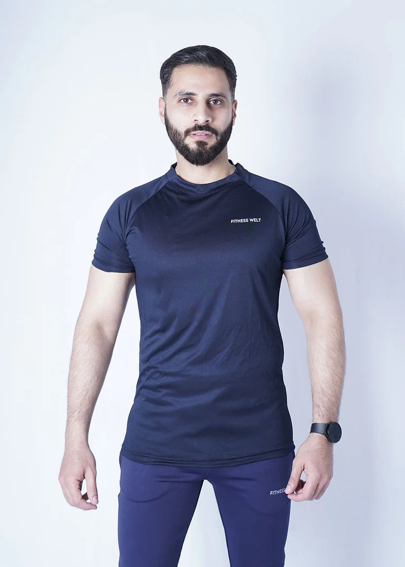 polyester T Shirt in Dark blue