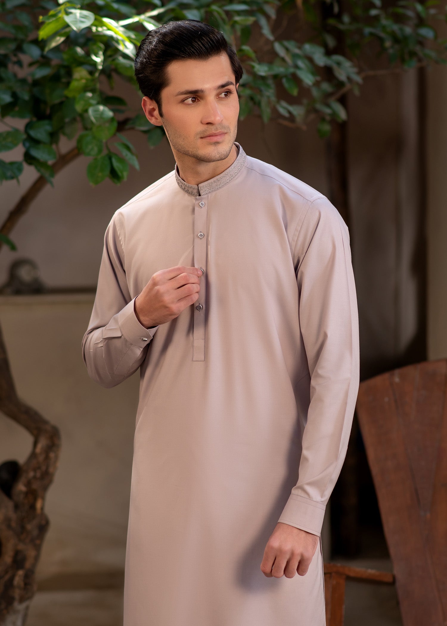 wash & wear Shalwar Kameez in Baby pink by Buraq